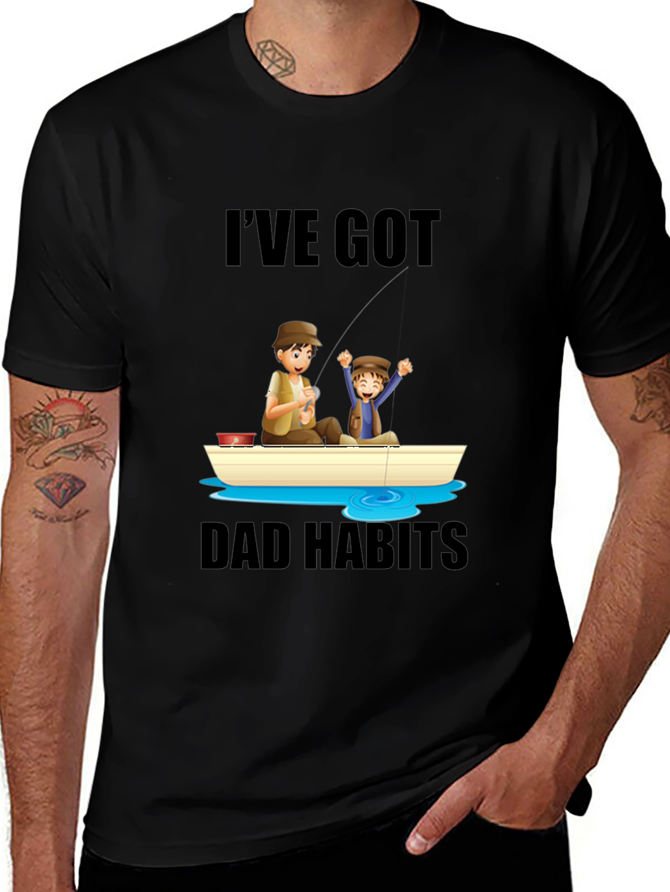 Variant 5 of Dad Habits T-Shirt - Fishing Father & Son Design