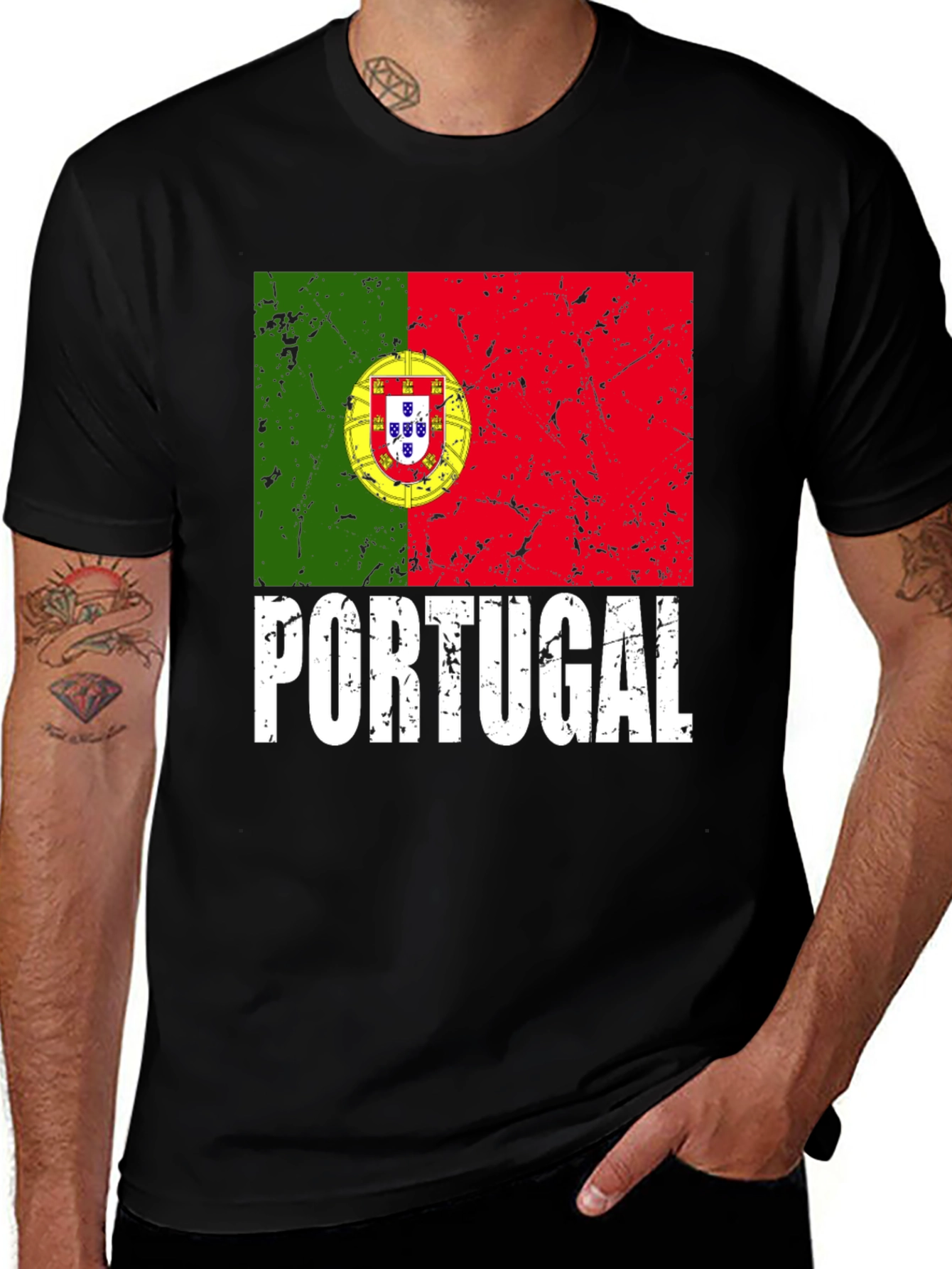 Portugal Flag T-Shirt - Distressed Graphic Tee