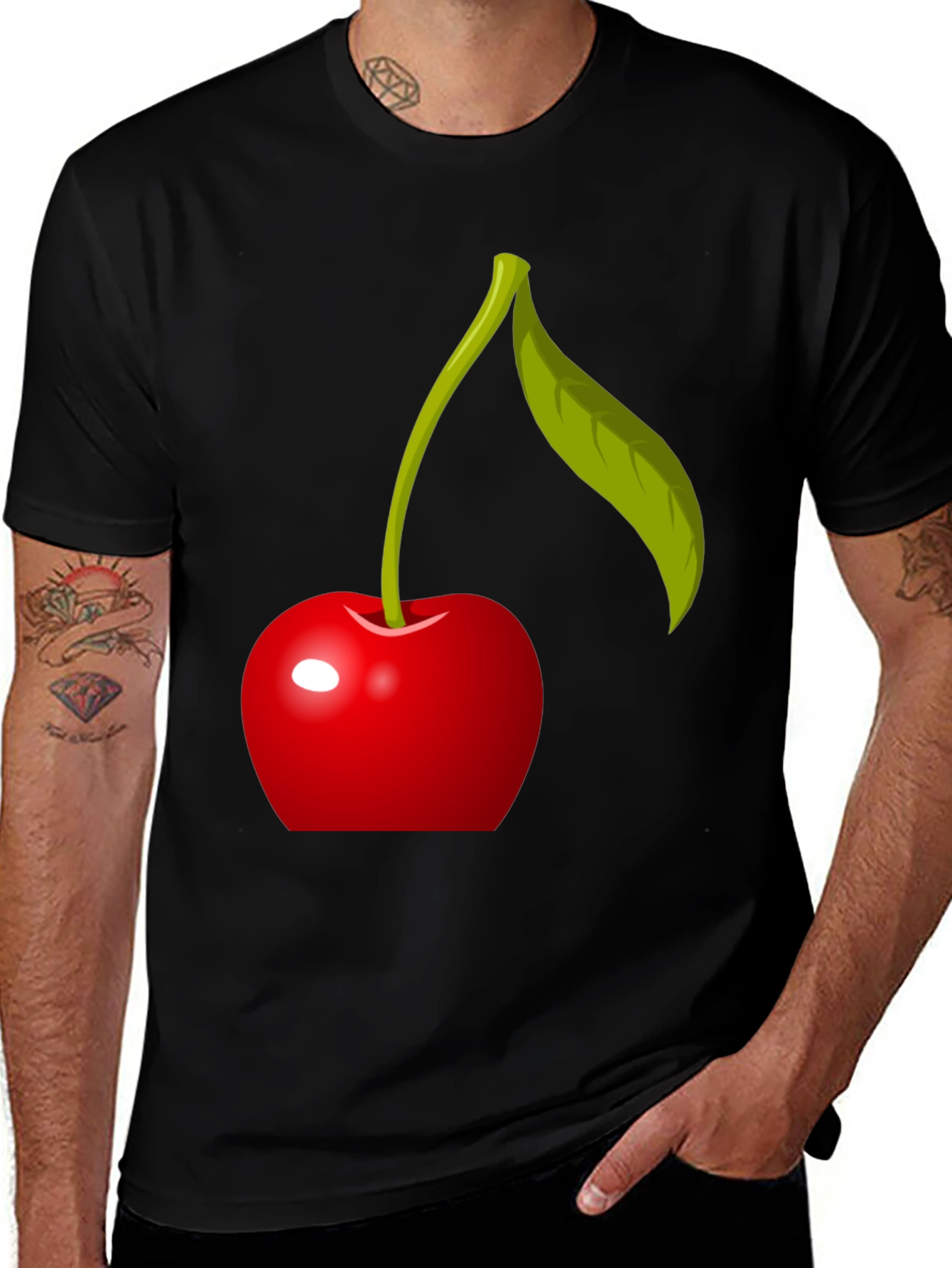Variant 15 of Cherry Graphic T-Shirt - Modern Fruit Design