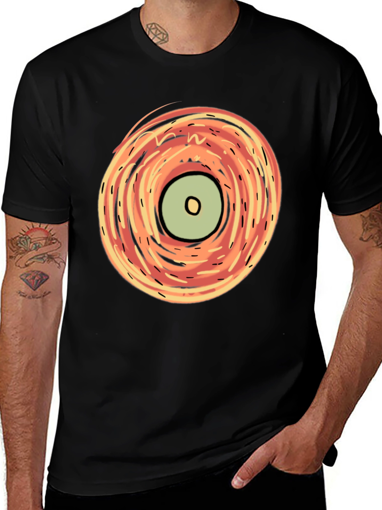 Variant 7 of Abstract Swirl Graphic Tee - Modern Art Style