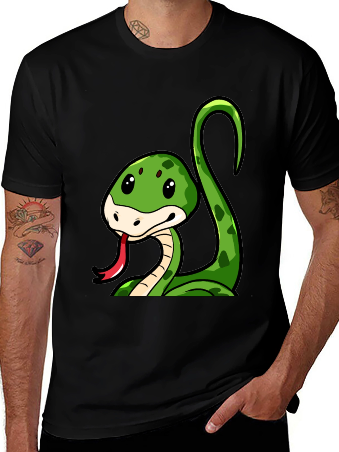 Variant 17 of Cute Cartoon Snake Graphic T-Shirt