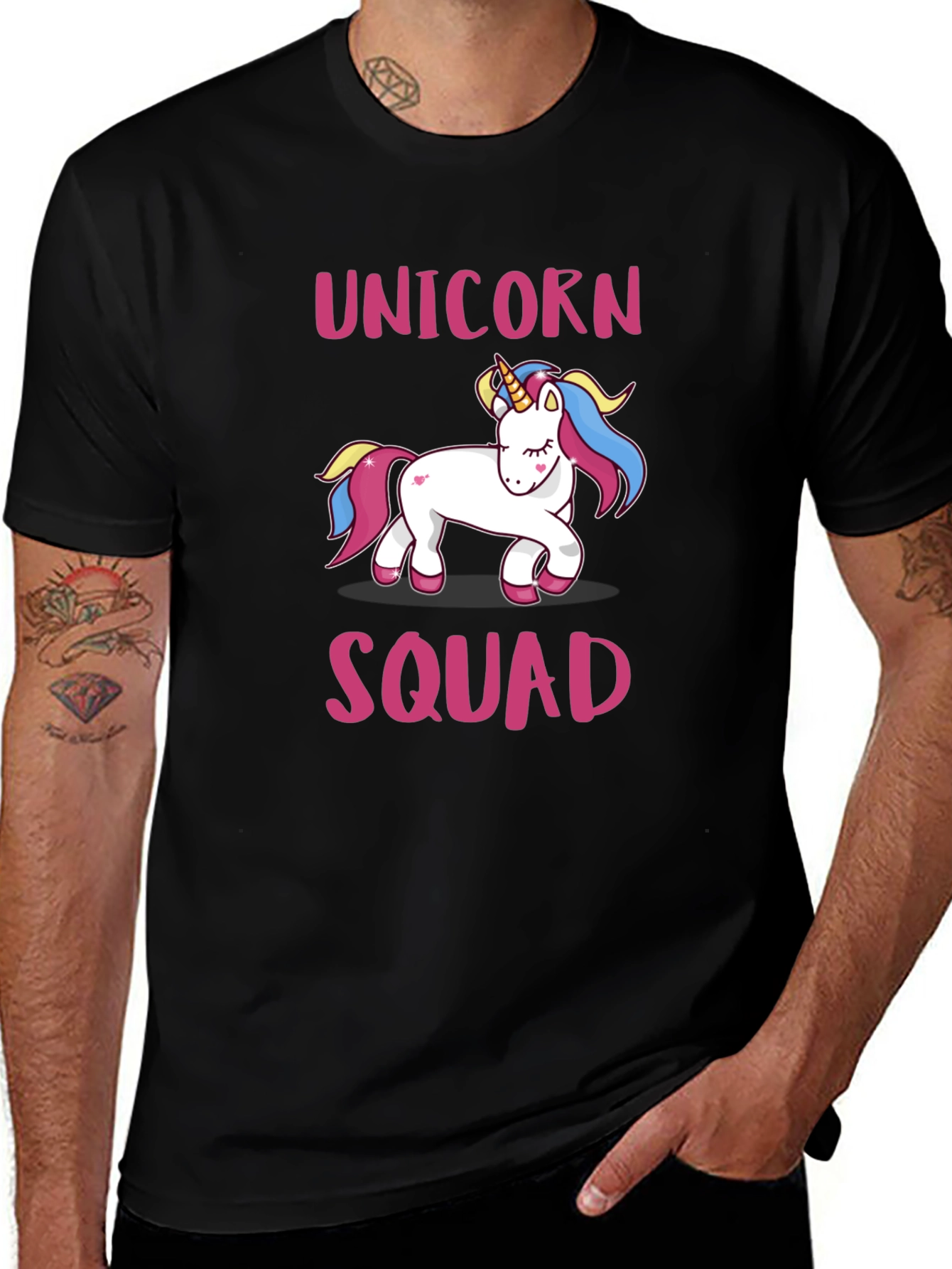 Variant 12 of Unicorn Squad Black T-Shirt