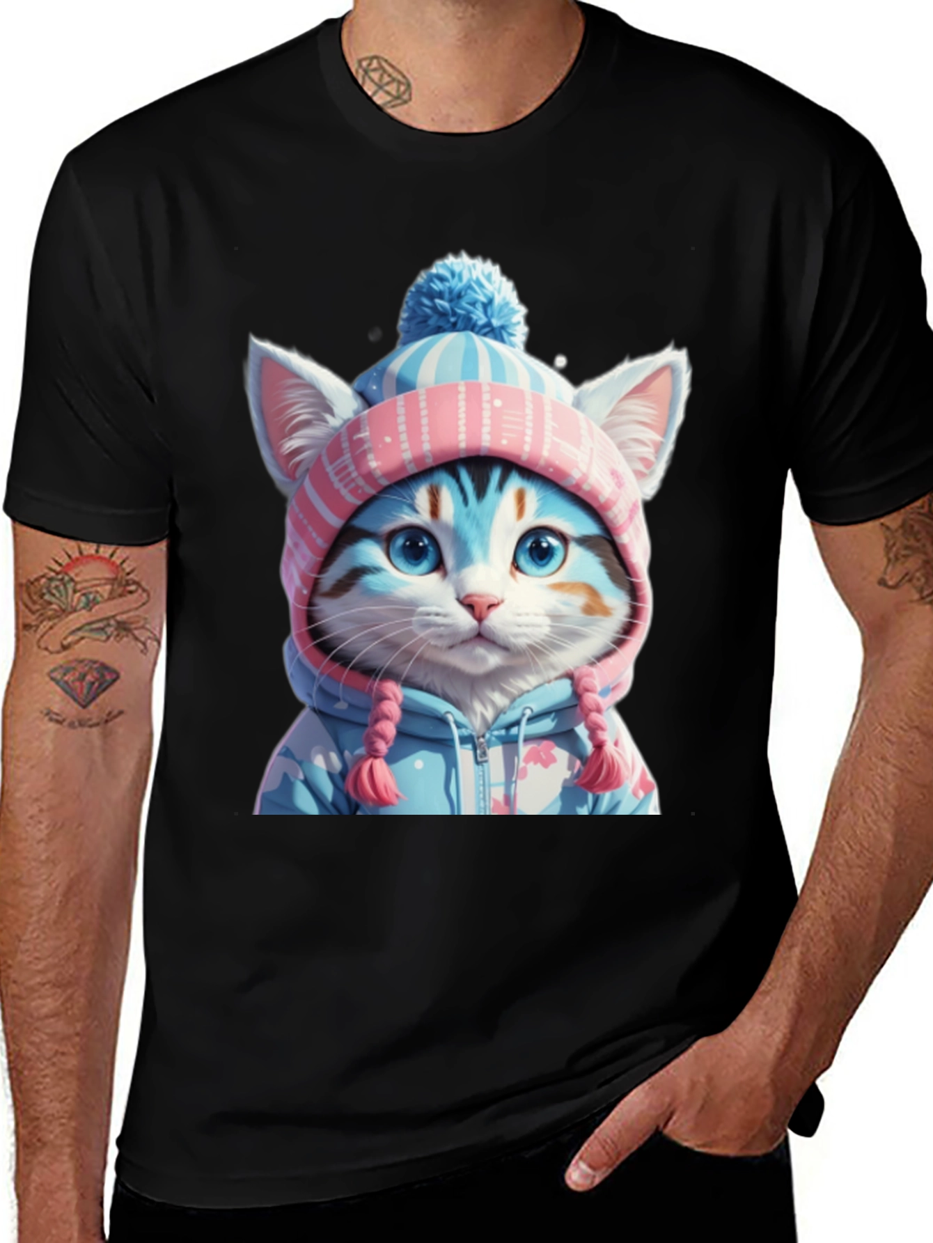 Variant 19 of Cute Cat in Winter Outfit T-Shirt