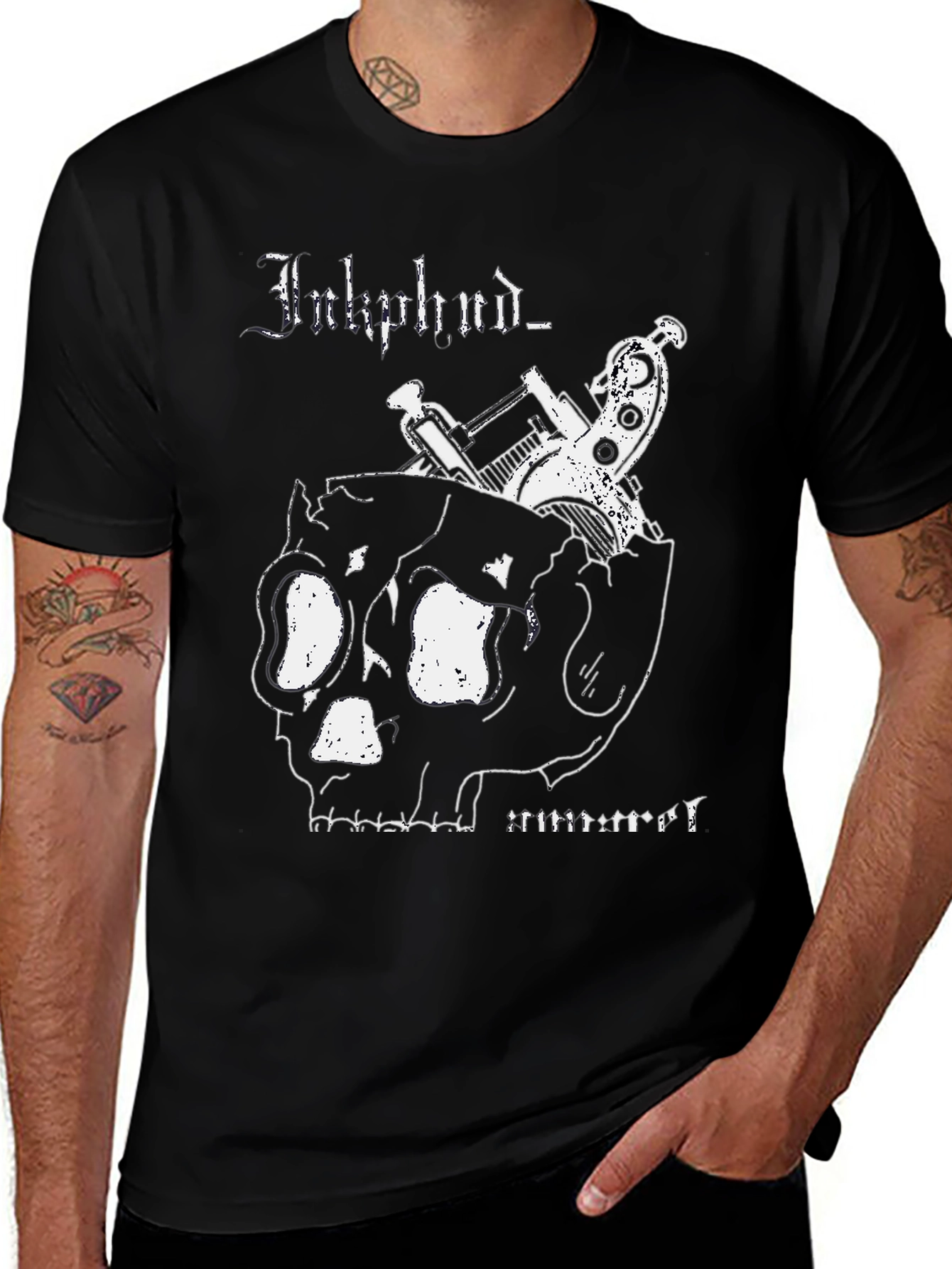 Variant 20 of Inkphunk T-Shirt with Skull & Tattoo Gun Design