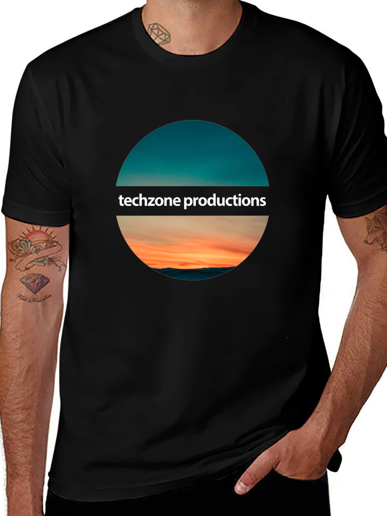 Variant 26 of Techzone Productions Sunset Graphic T-Shirt