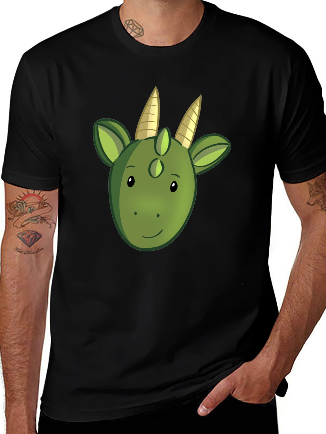 Variant 11 of Cute Dragon Graphic Tee - Black