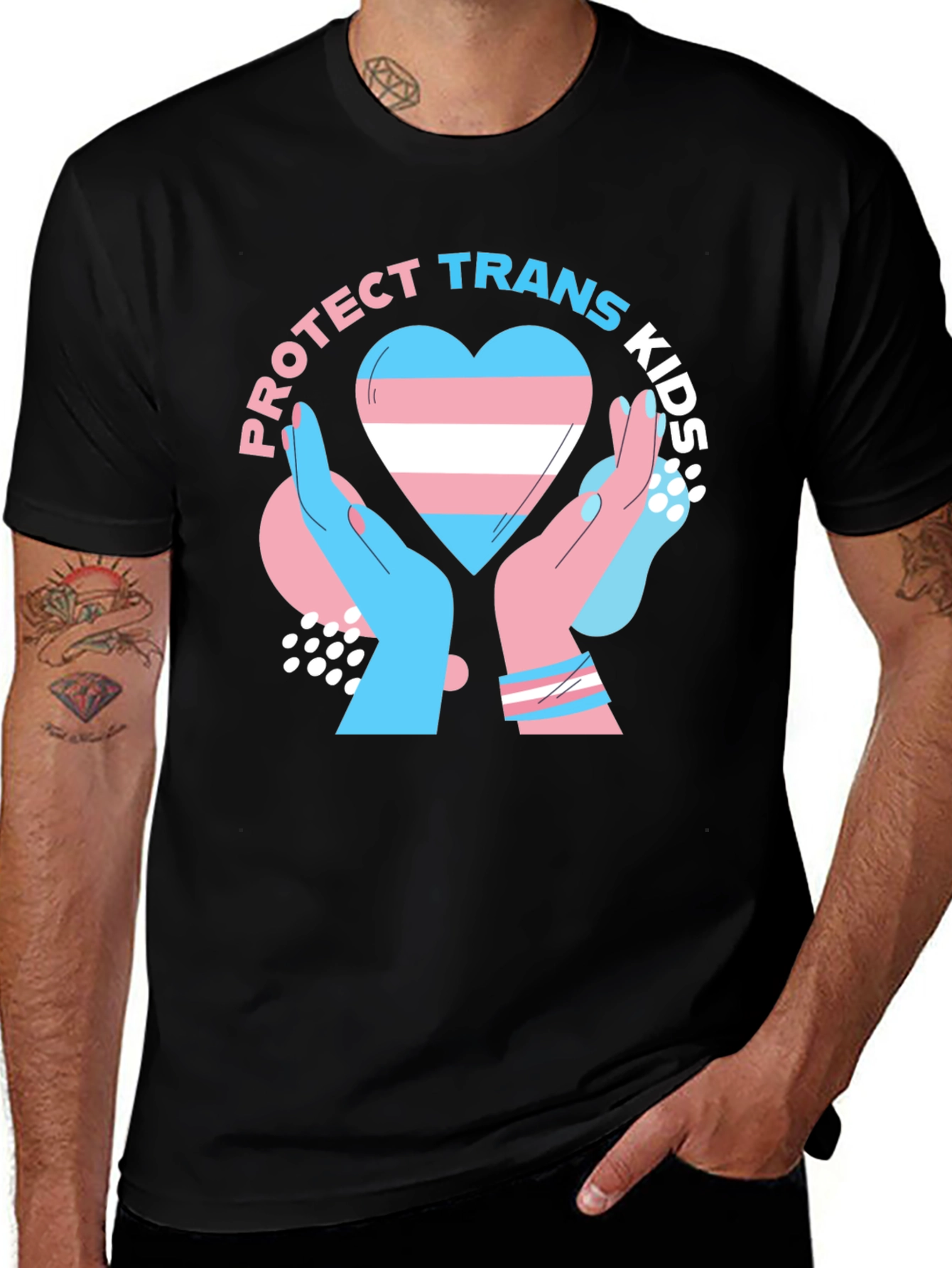 Variant 18 of Protect Trans Kids Black Graphic T-Shirt