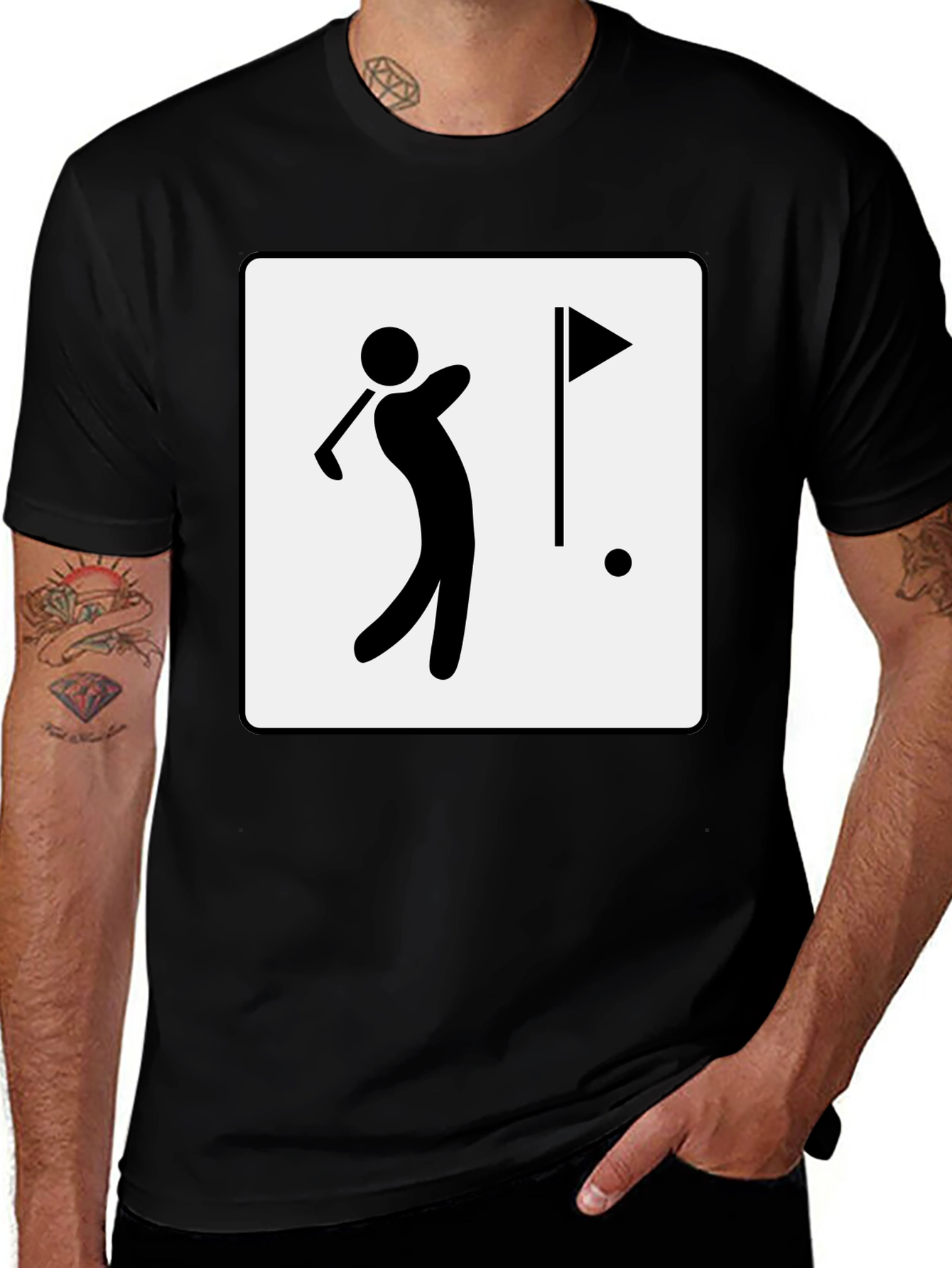 Variant 22 of Golf Player Graphic Tee - Black