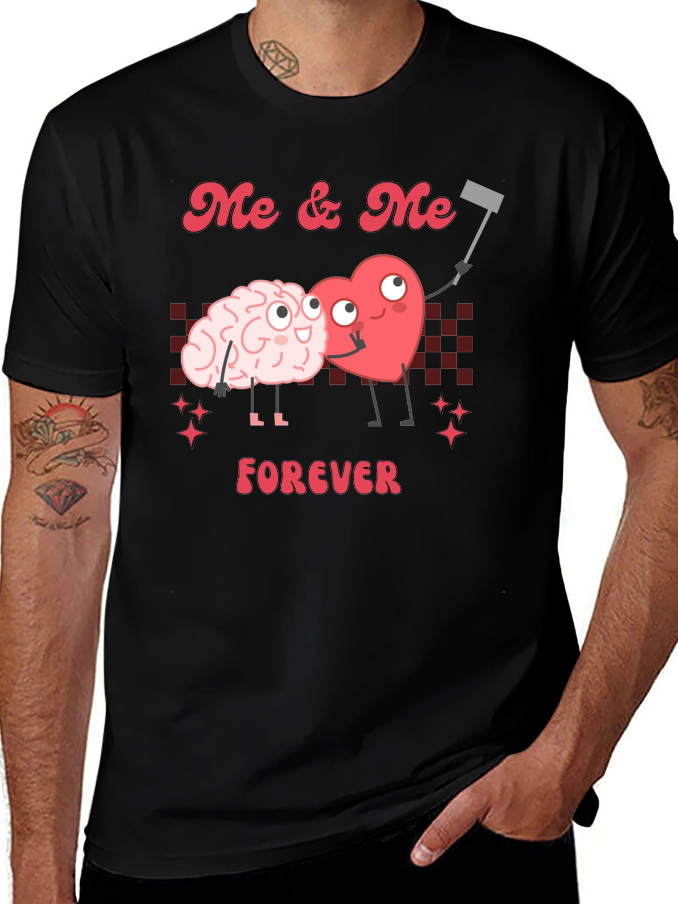 Black Me & Me Forever Graphic T-Shirt - Brain & Heart Love Tee main image