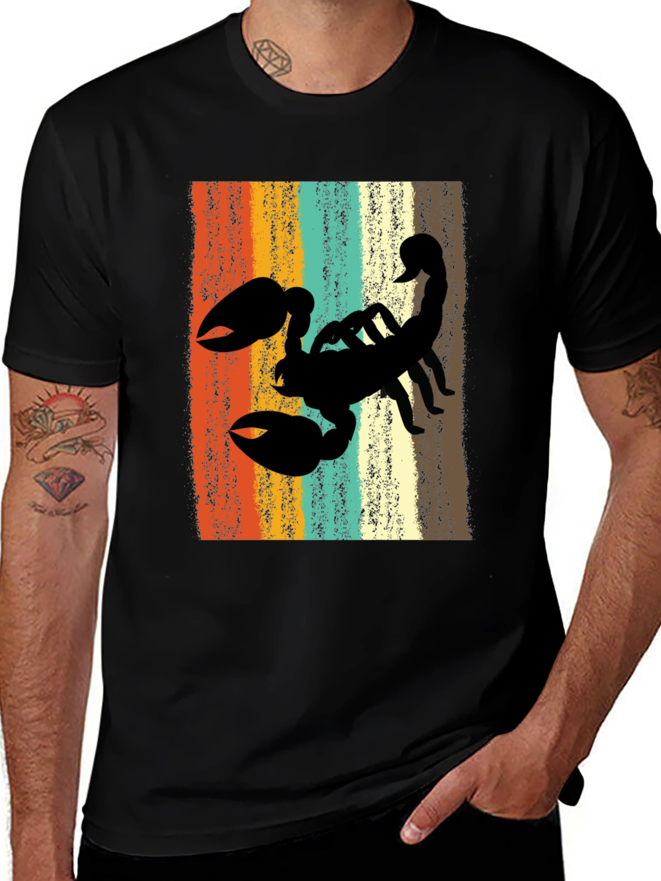 Variant 8 of Retro Scorpion Graphic Tee - Vintage Style Black T-Shirt