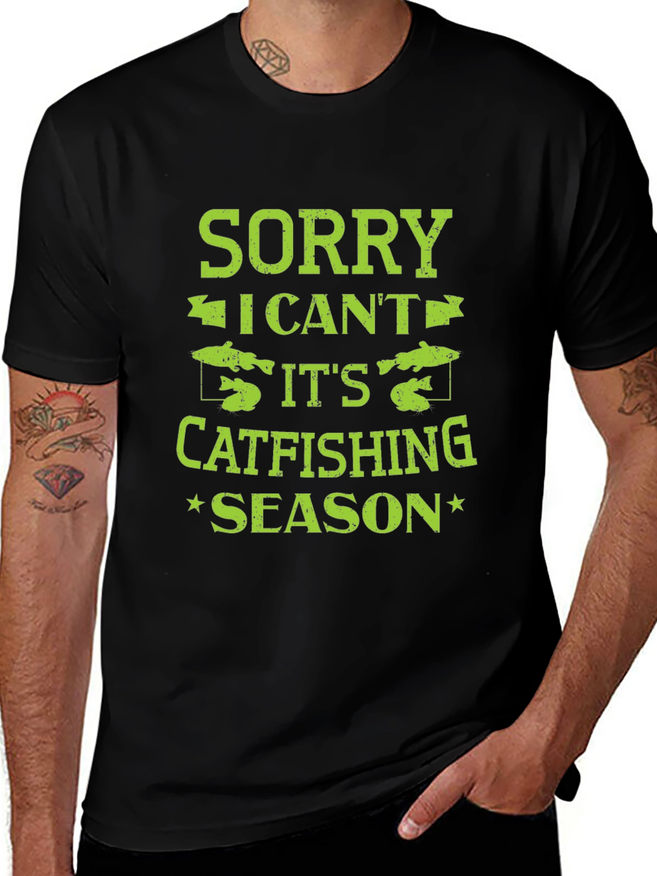 Variant 5 of Sorry I Can't Catfishing Season Black T-Shirt