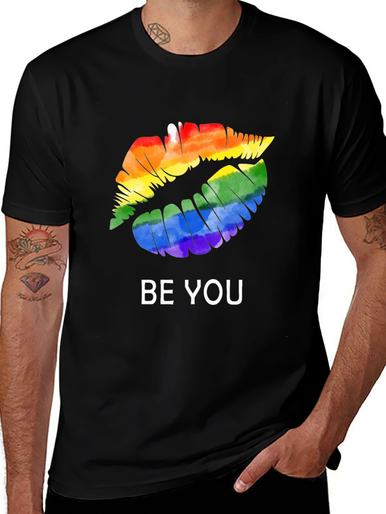 Variant 24 of Rainbow Lips "Be You" Graphic Tee