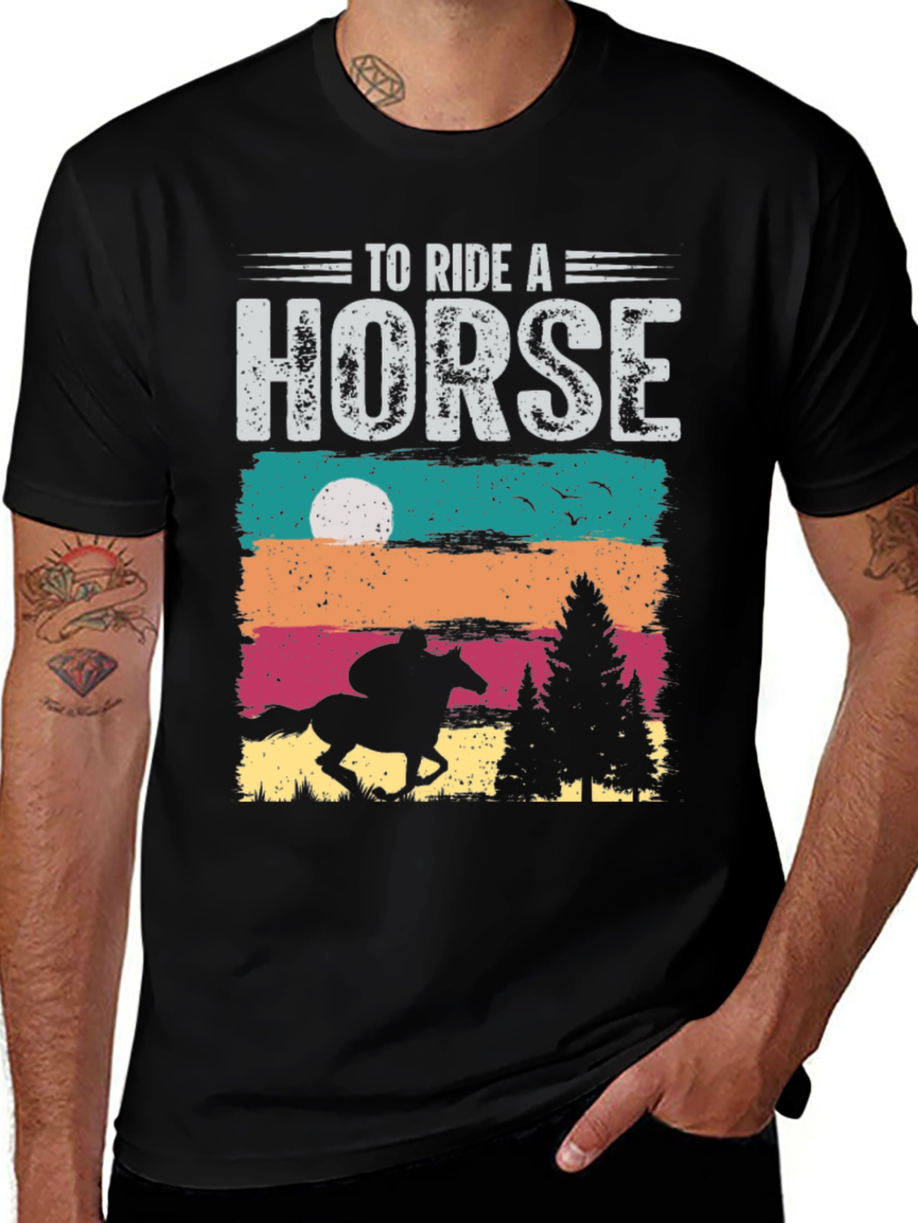 To Ride A Horse Tee - Equestrian Sunset Graphic T-Shirt