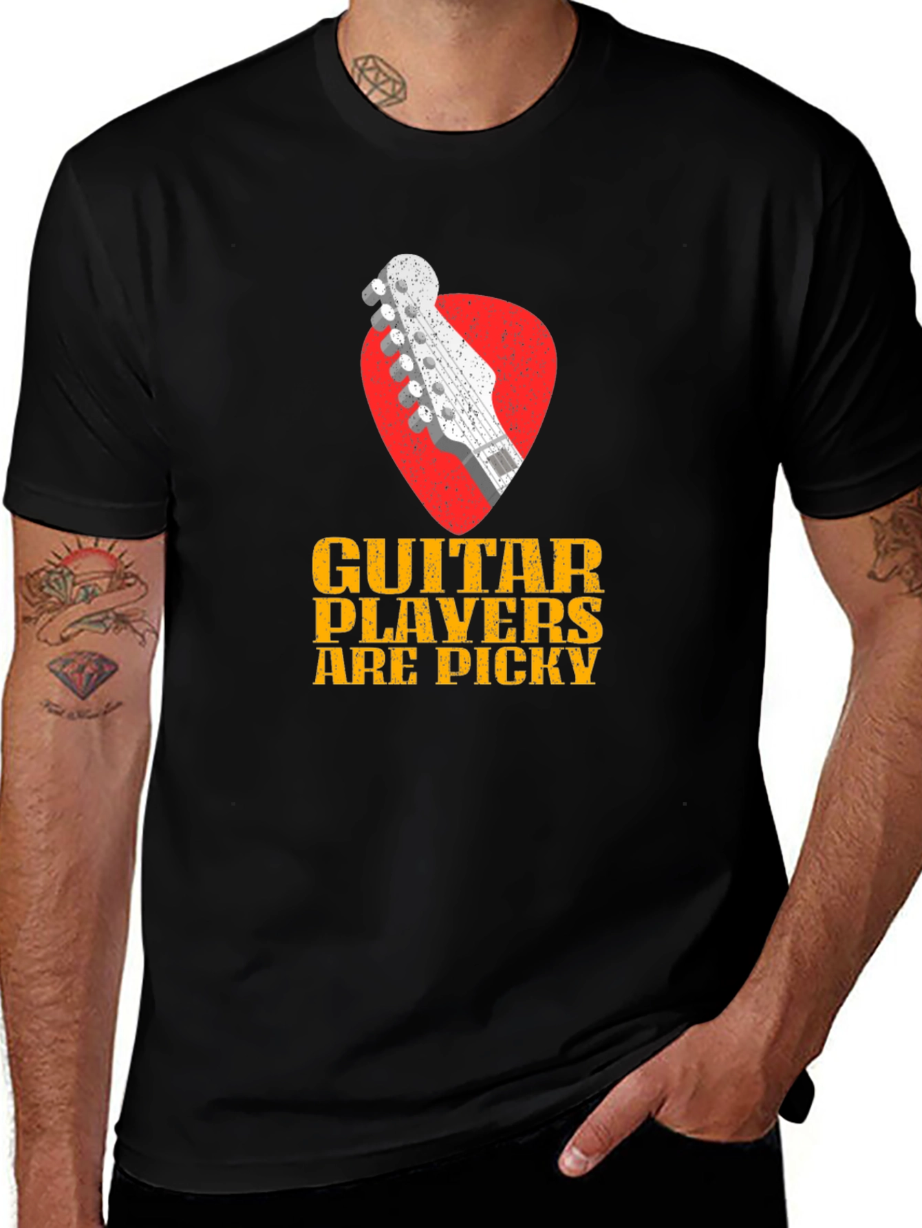 Variant 14 of Guitar Players Are Picky Black T-Shirt