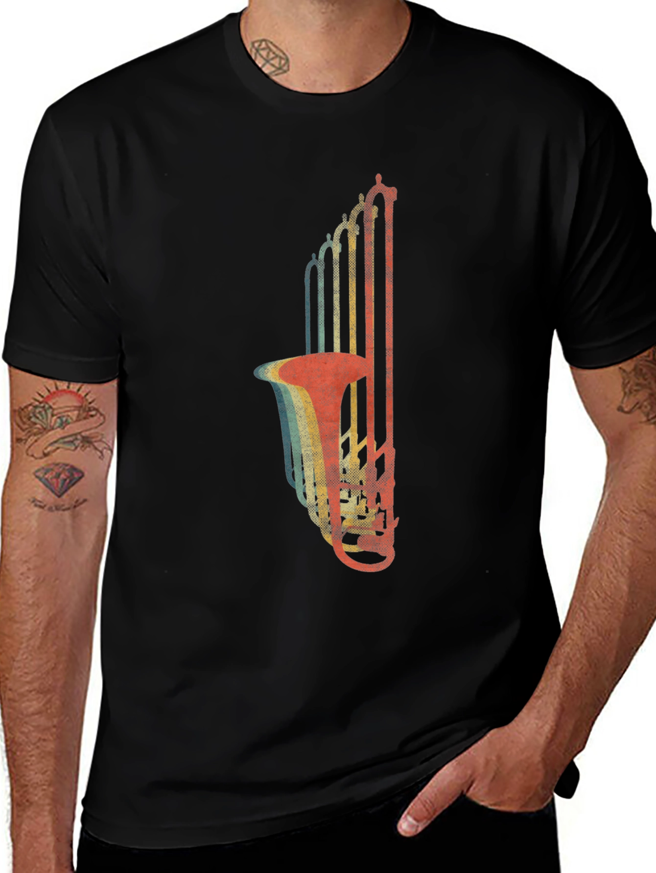 Variant 2 of Vintage Trombone Music T-Shirt - Retro Band Tee
