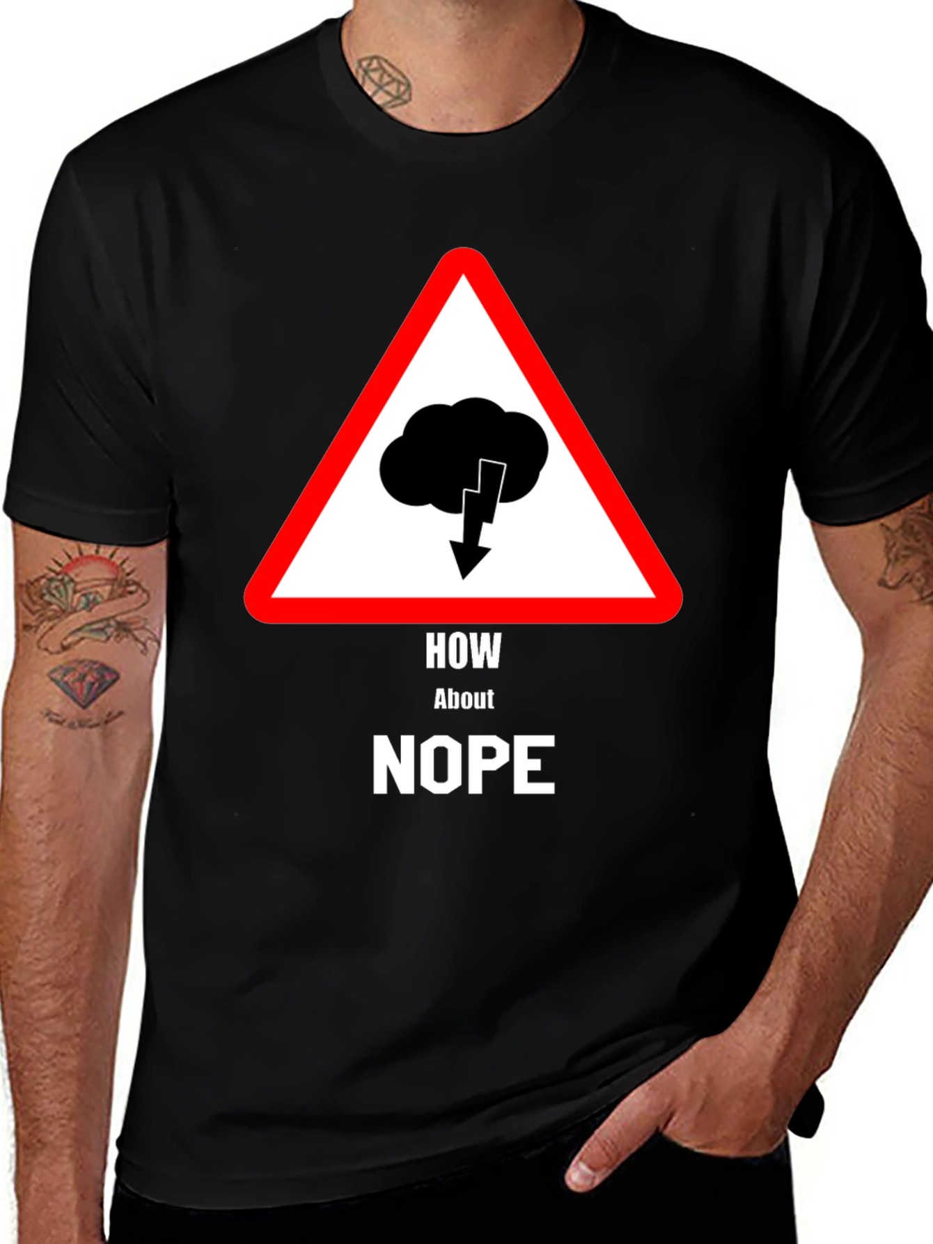 Variant 17 of How About Nope T-Shirt - Warning Sign Design