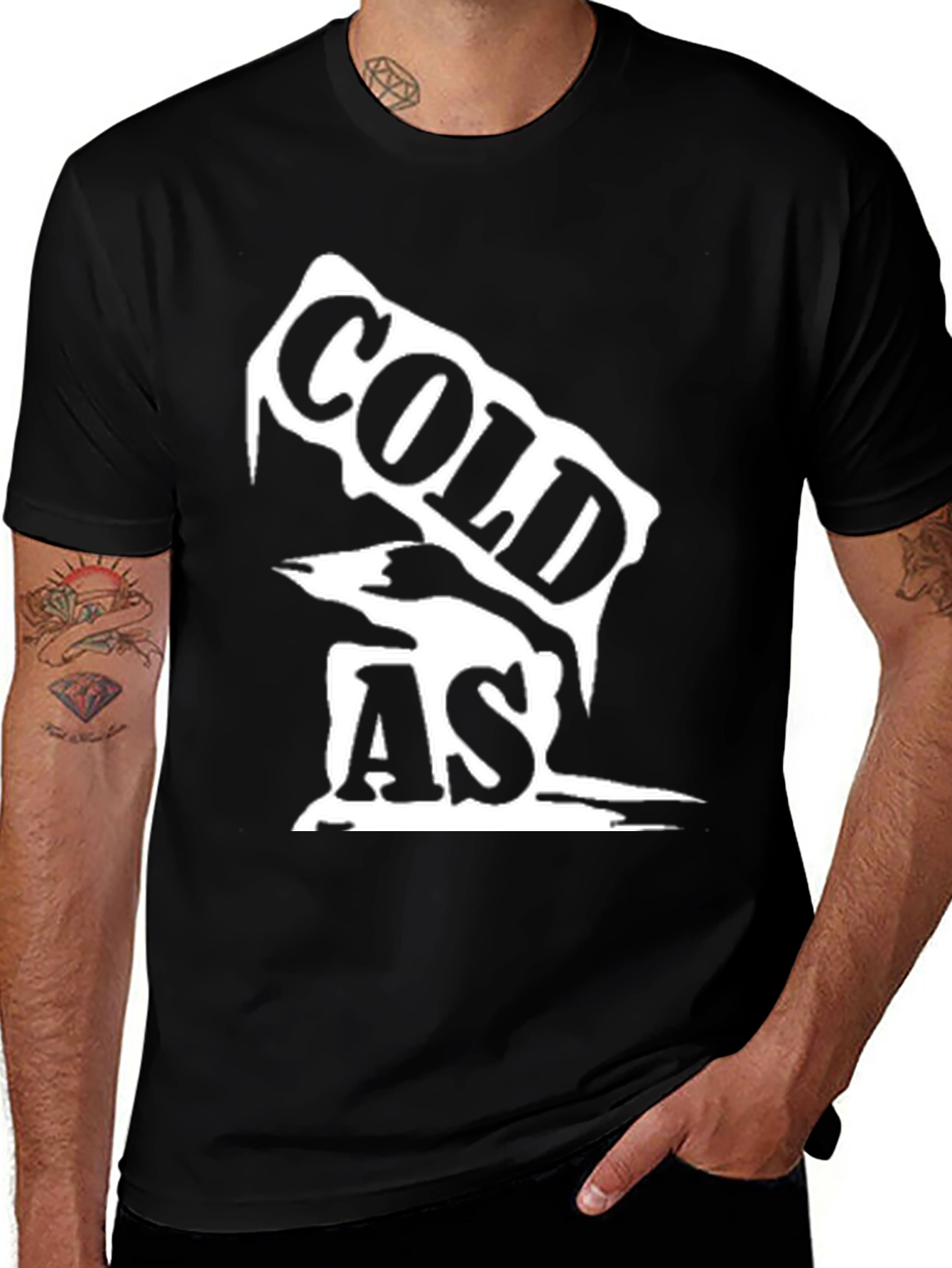 Variant 18 of Cold As Ice Graphic Tee - Black Unisex Shirt