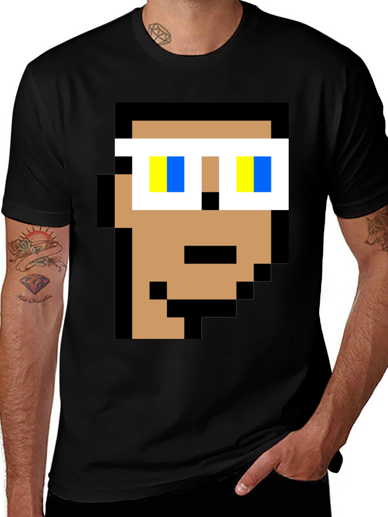 Variant 12 of Pixel Punk Graphic Tee - Black Short Sleeve