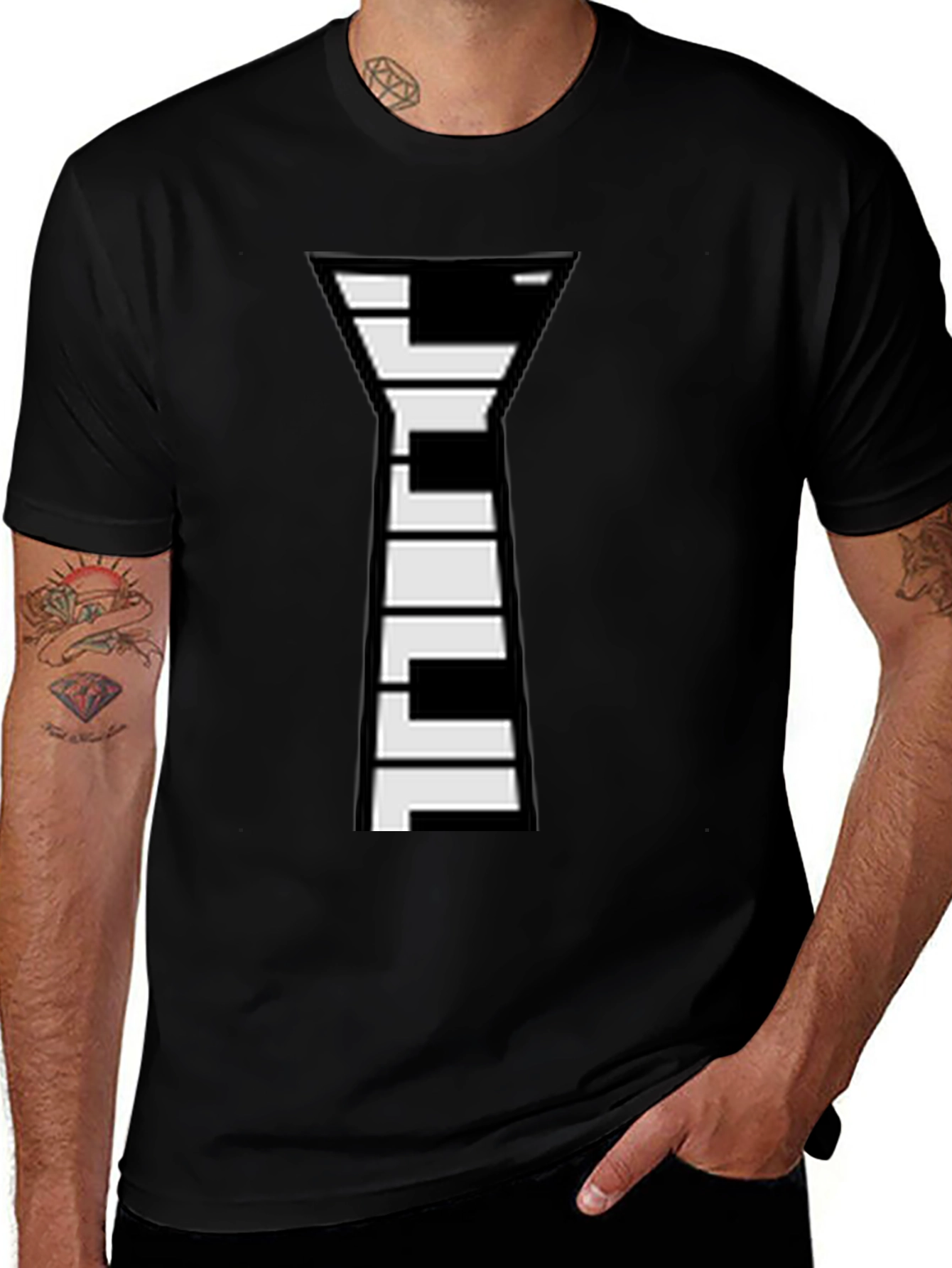 Variant 8 of Modern Geometric T-Shirt - Black