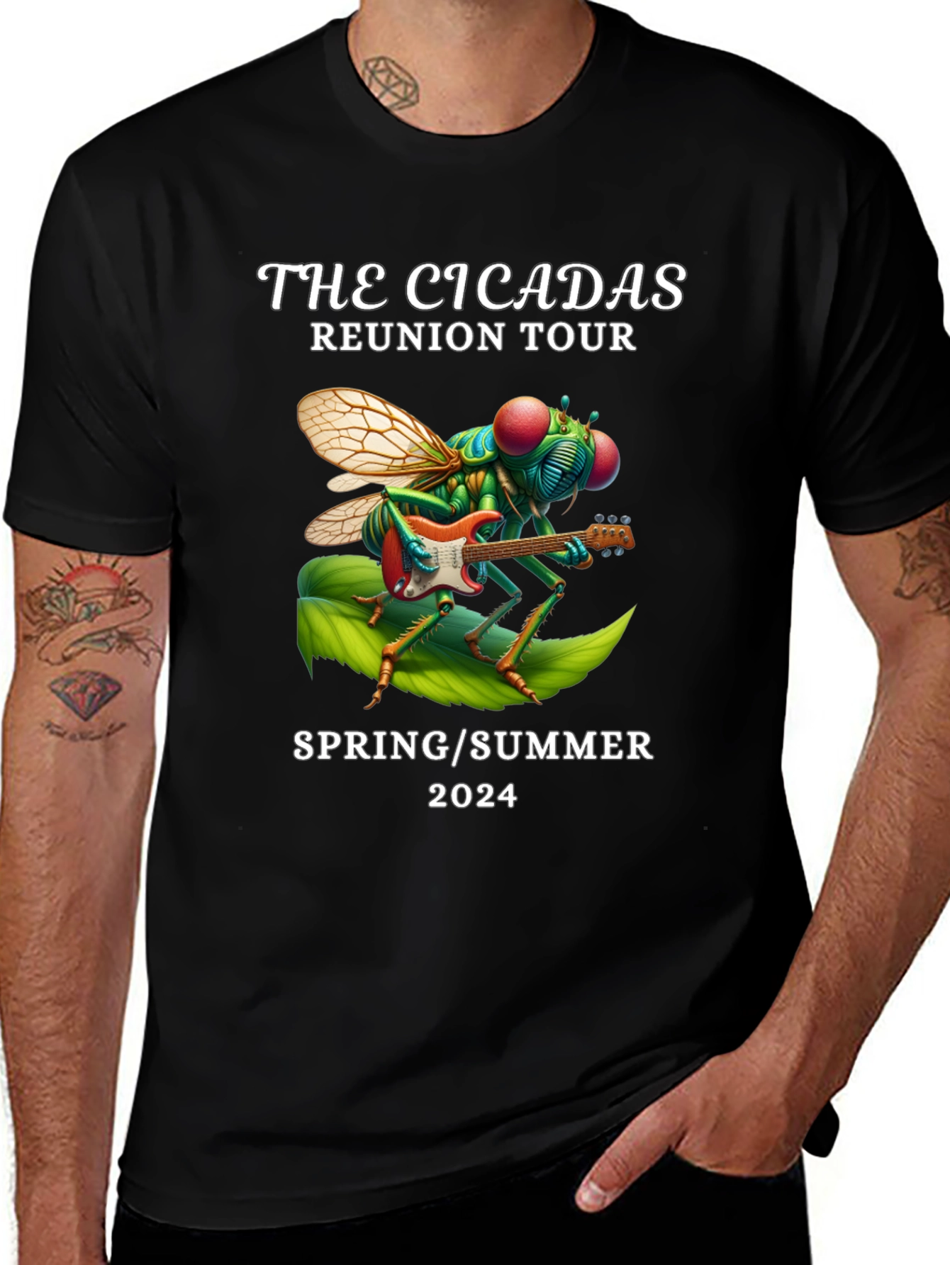 Variant 6 of Cicadas Reunion Tour 2024 Black T-Shirt