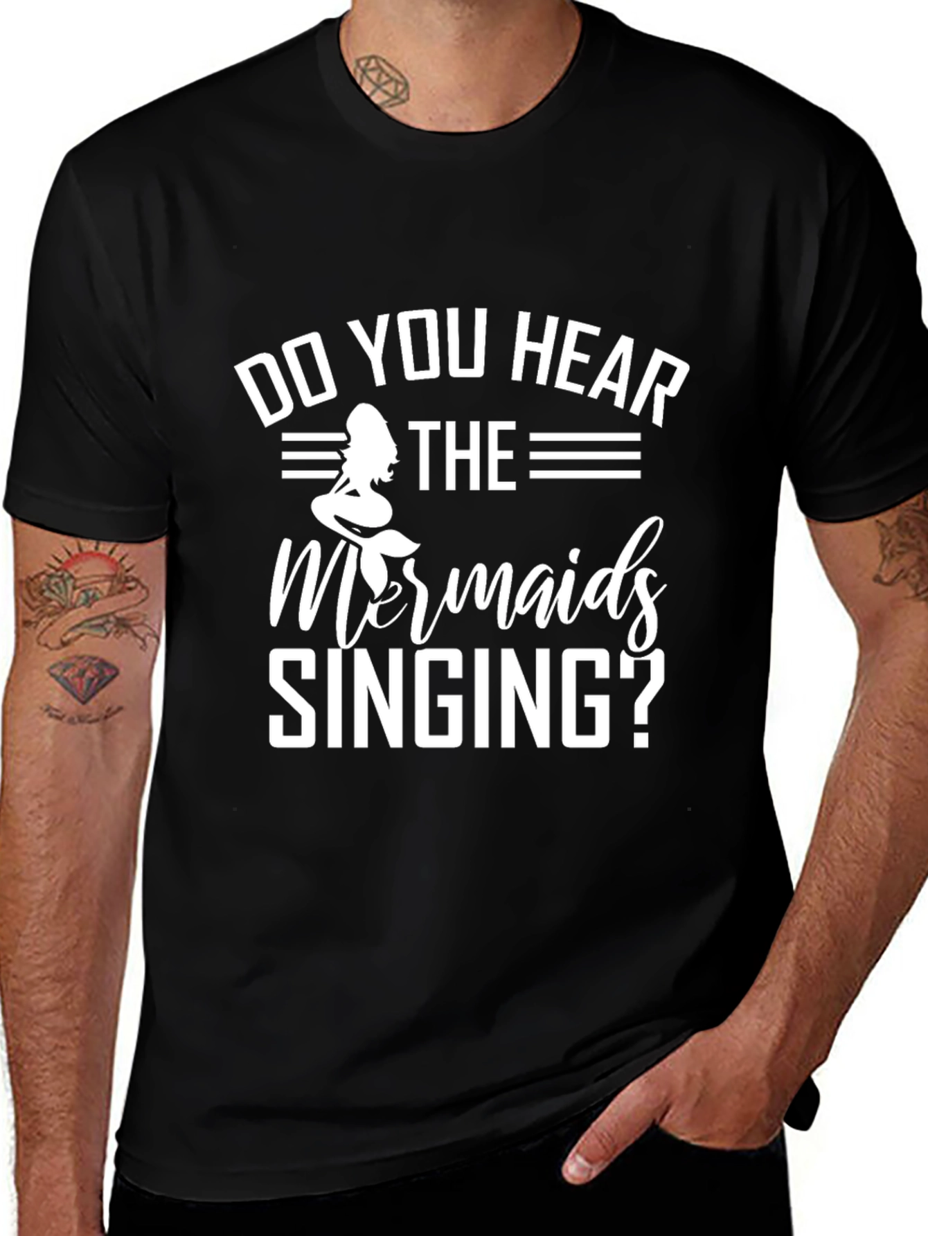 Variant 18 of Mermaid Singing Black T-Shirt