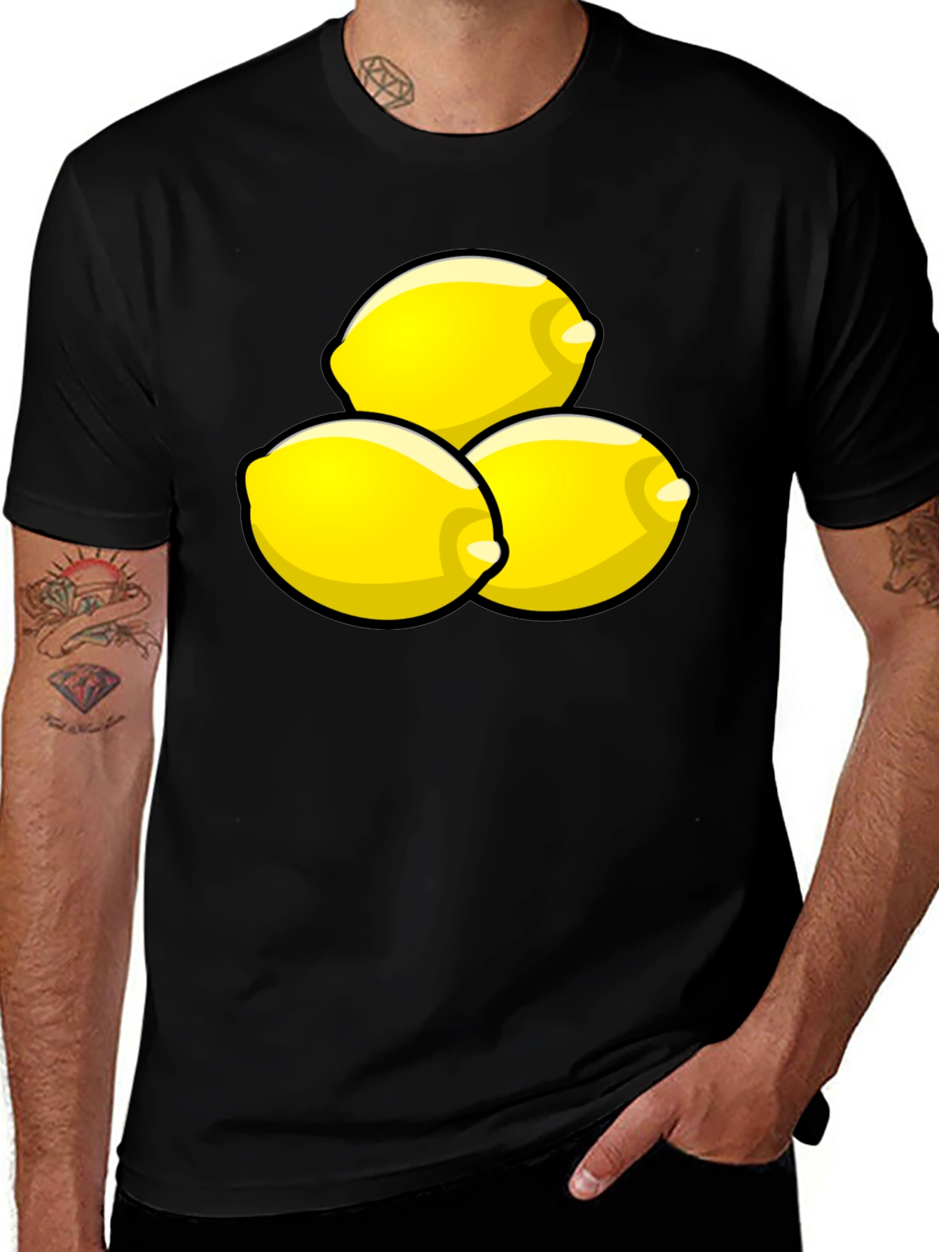 Variant 7 of Lemon Graphic T-Shirt - Black Cotton Tee