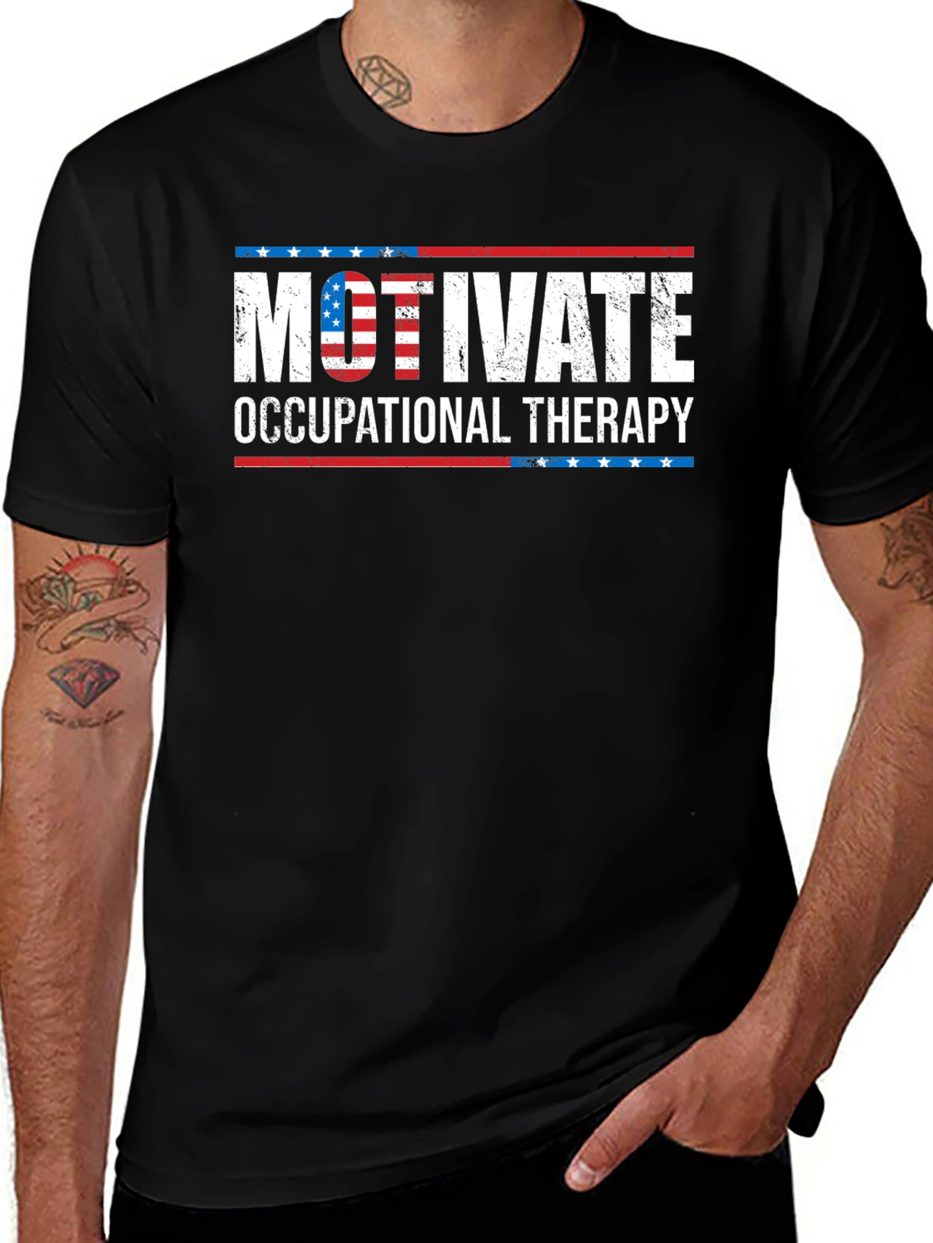 Motivate Occupational Therapy USA Flag T-Shirt