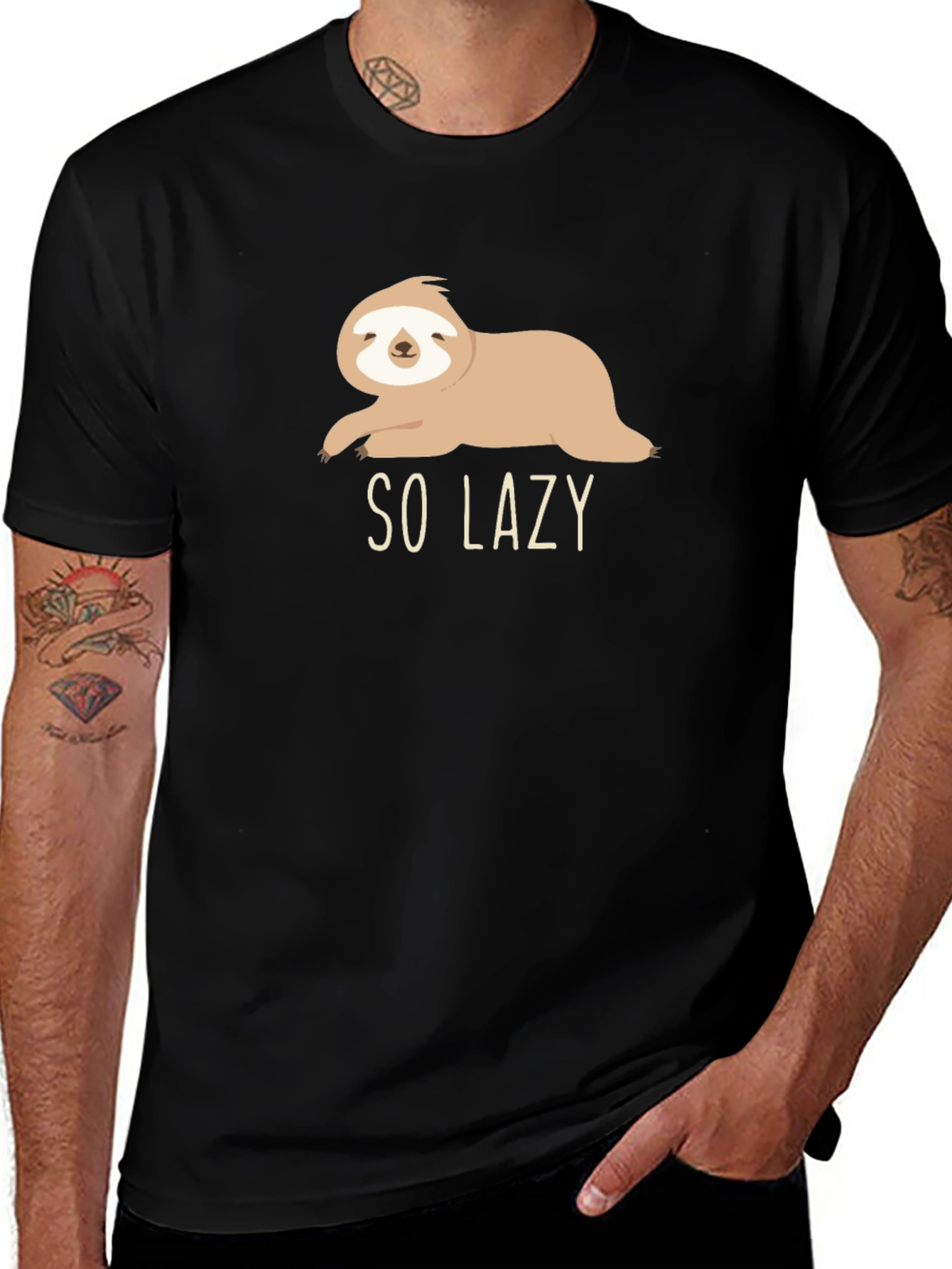 Variant 8 of So Lazy Sloth Graphic Tee - Comfy Casual Style