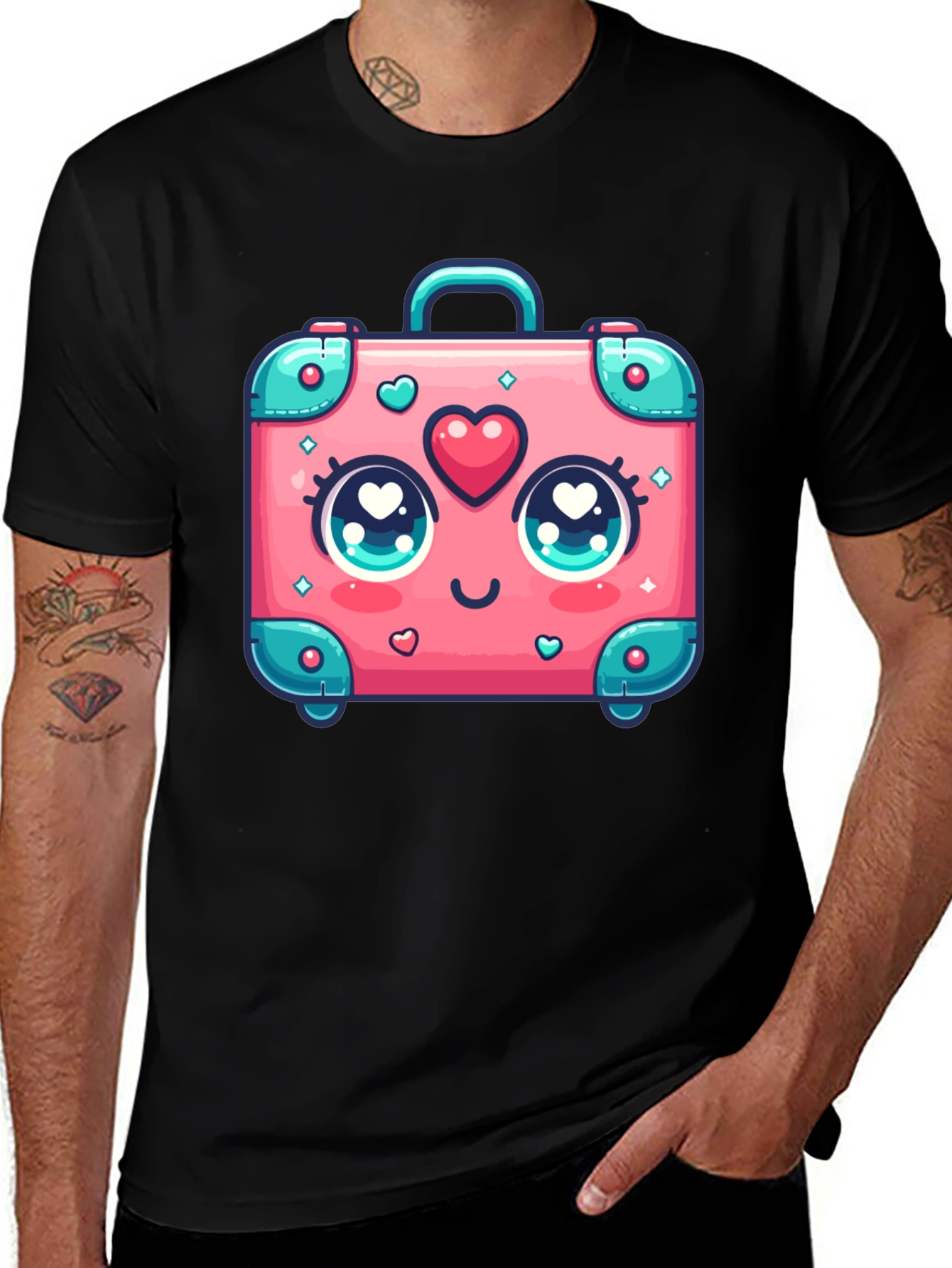 Variant 26 of Kawaii Suitcase T-Shirt - Cute Travel Design