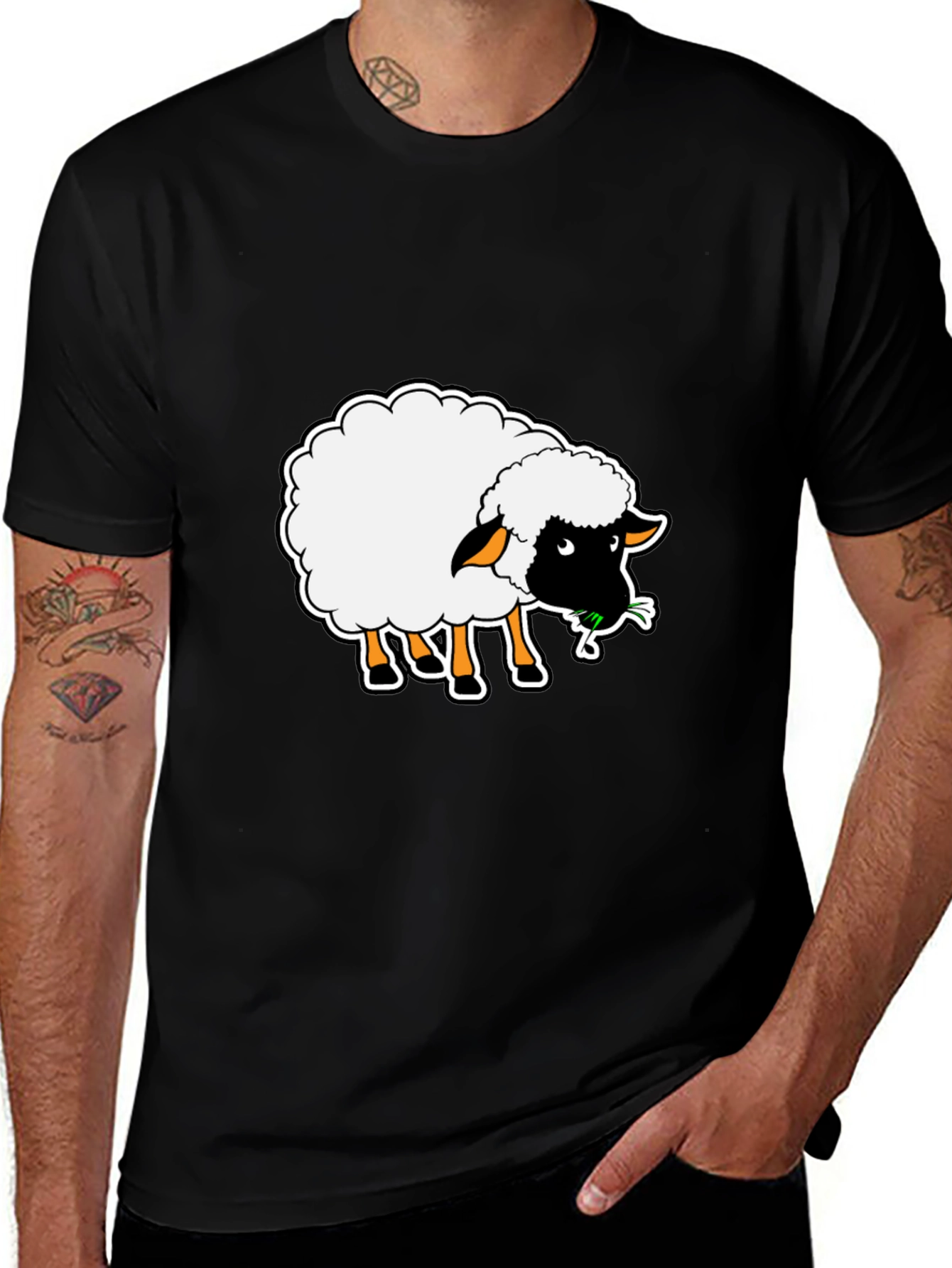 Variant 18 of Sheep Graphic Black T-Shirt