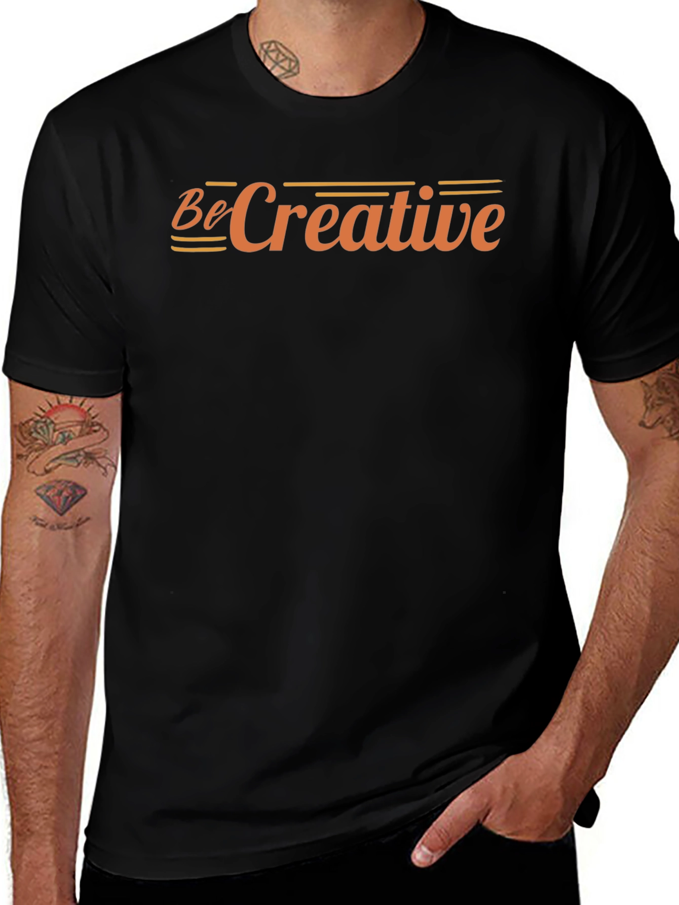 Be Creative Graphic Tee - Black Cotton T-Shirt