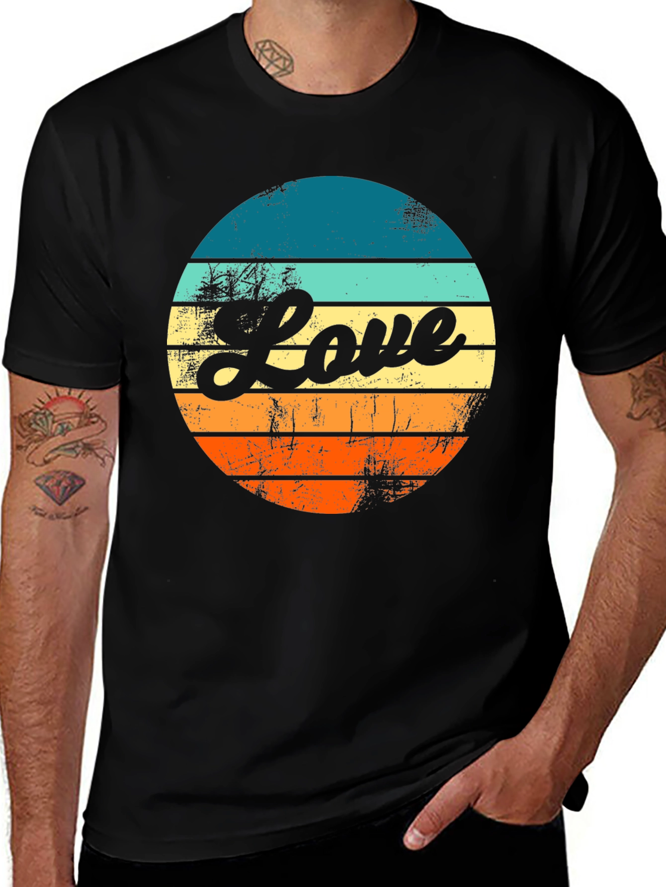 Variant 12 of Retro Love Graphic T-Shirt - Black