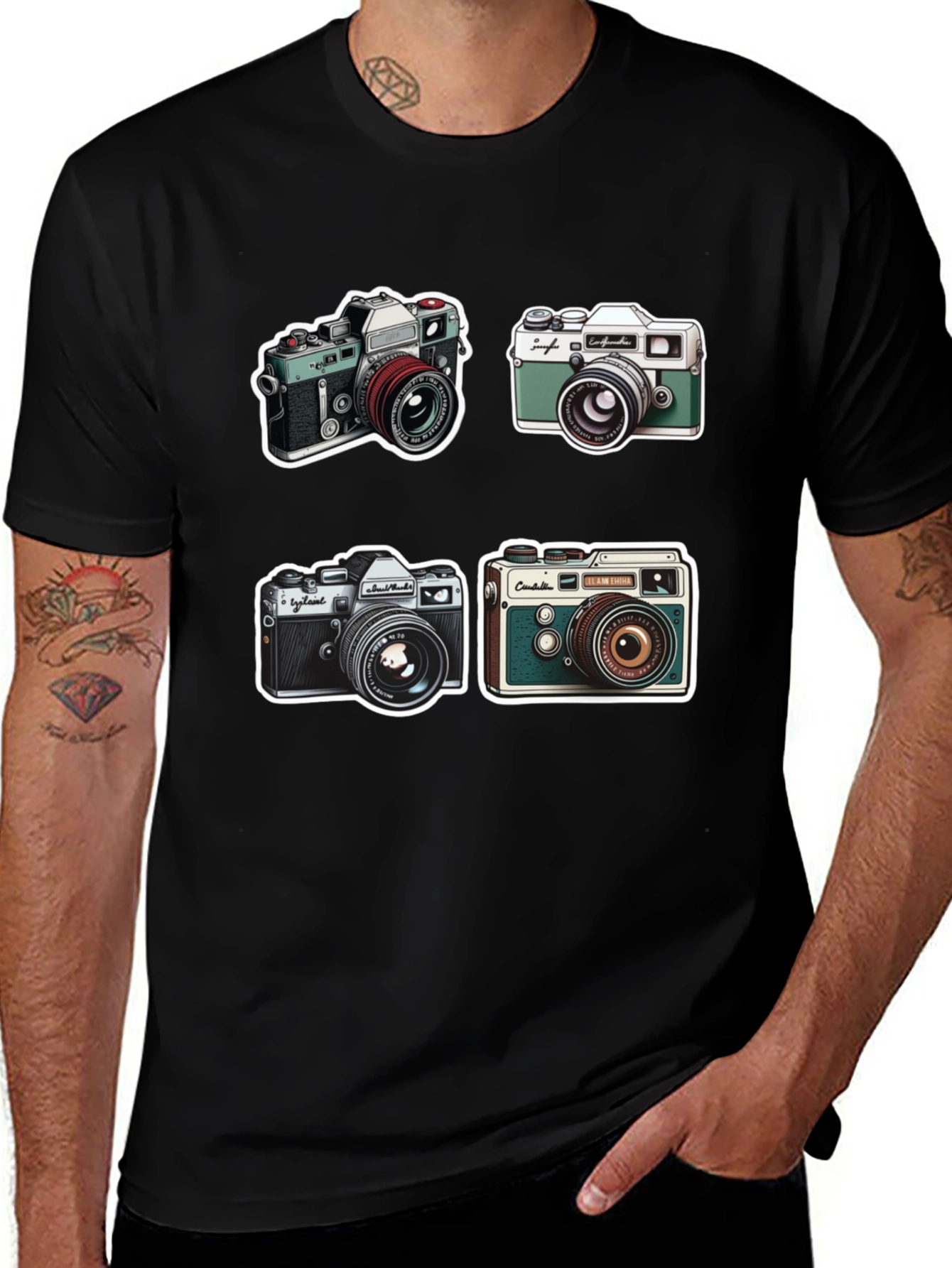 Variant 20 of Retro Camera Print T-Shirt - Classic Style