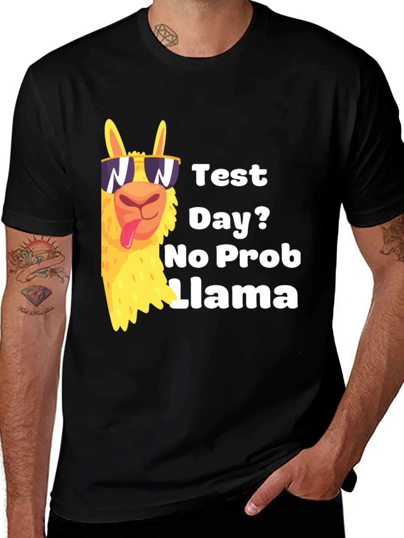 Variant 12 of Test Day? No Prob Llama Graphic T-Shirt