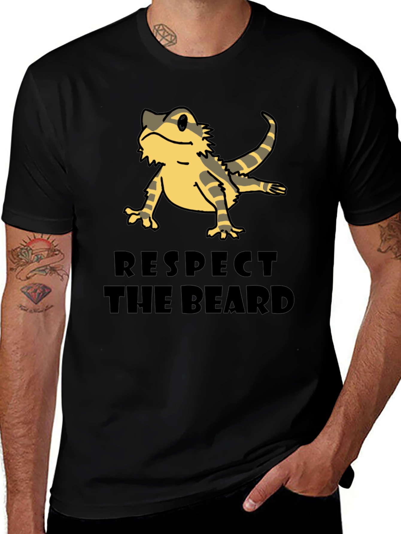 Variant 27 of Respect the Beard - Bearded Dragon T-Shirt