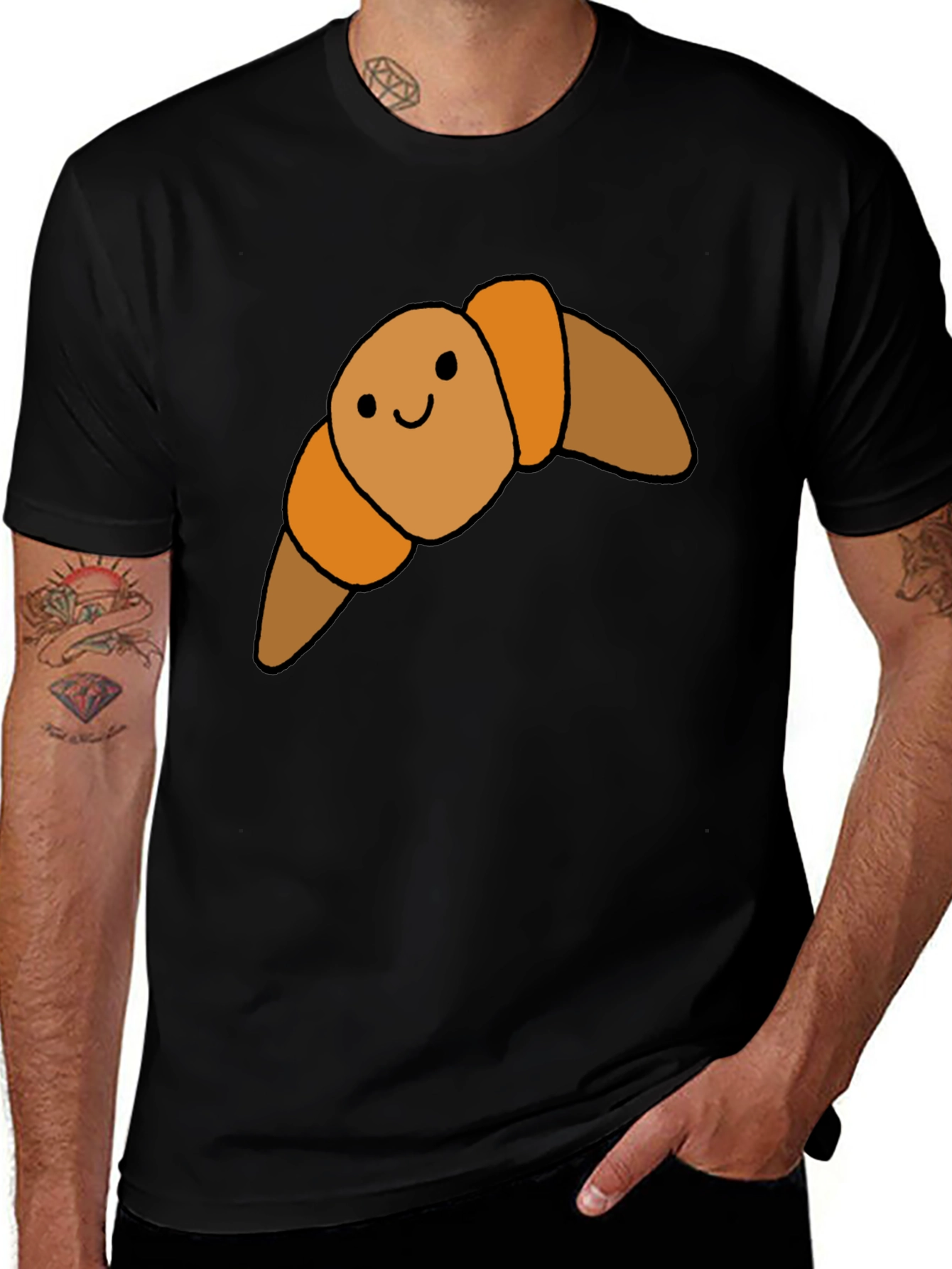 Variant 17 of Cute Croissant Graphic T-Shirt - Unisex Tee