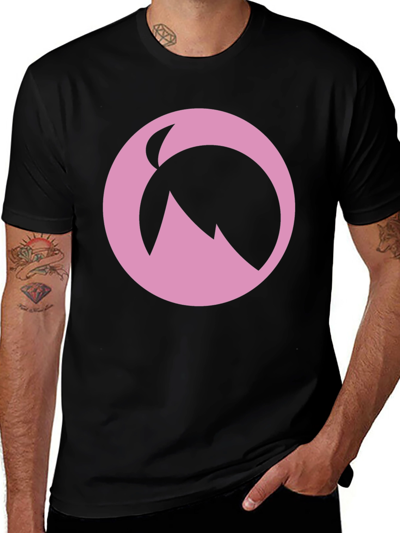 Pink Overwatch Symmetra Logo Black T-Shirt