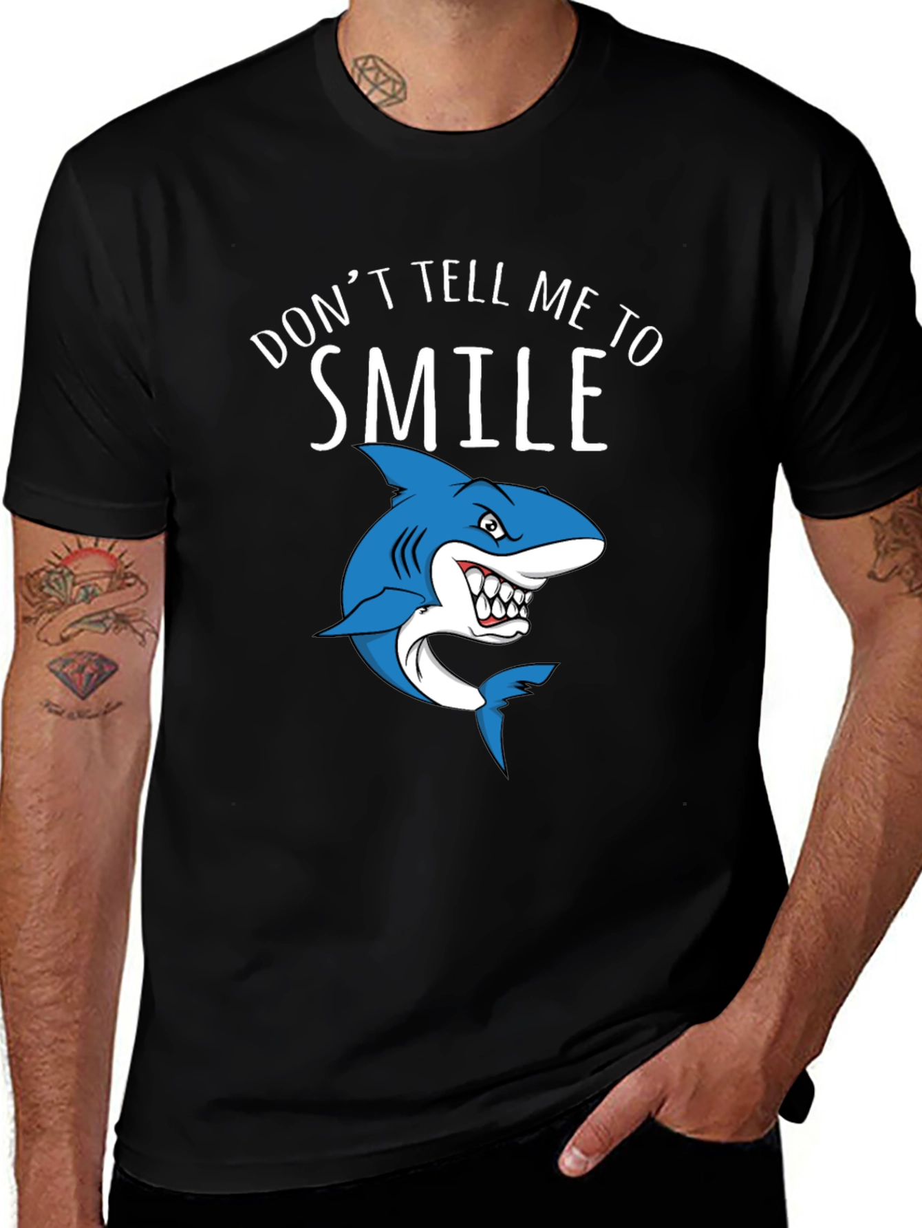 Variant 20 of Shark Smile Graphic Tee - Black