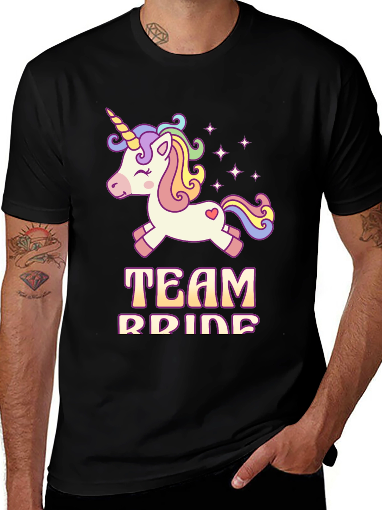 Team Bride Unicorn Graphic T-Shirt