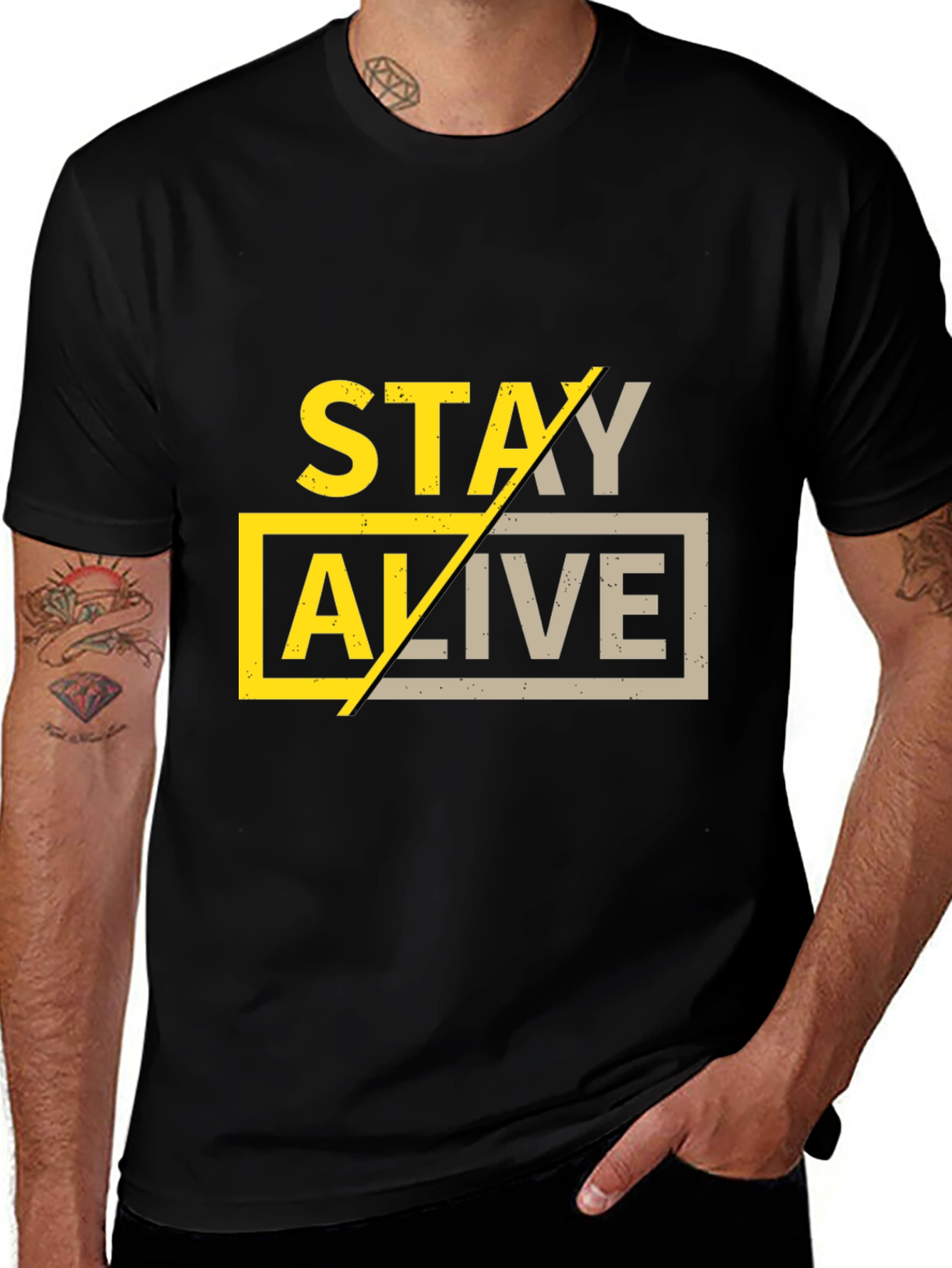 Variant 29 of Stay Alive Graphic Tee - Trendy Casual Style