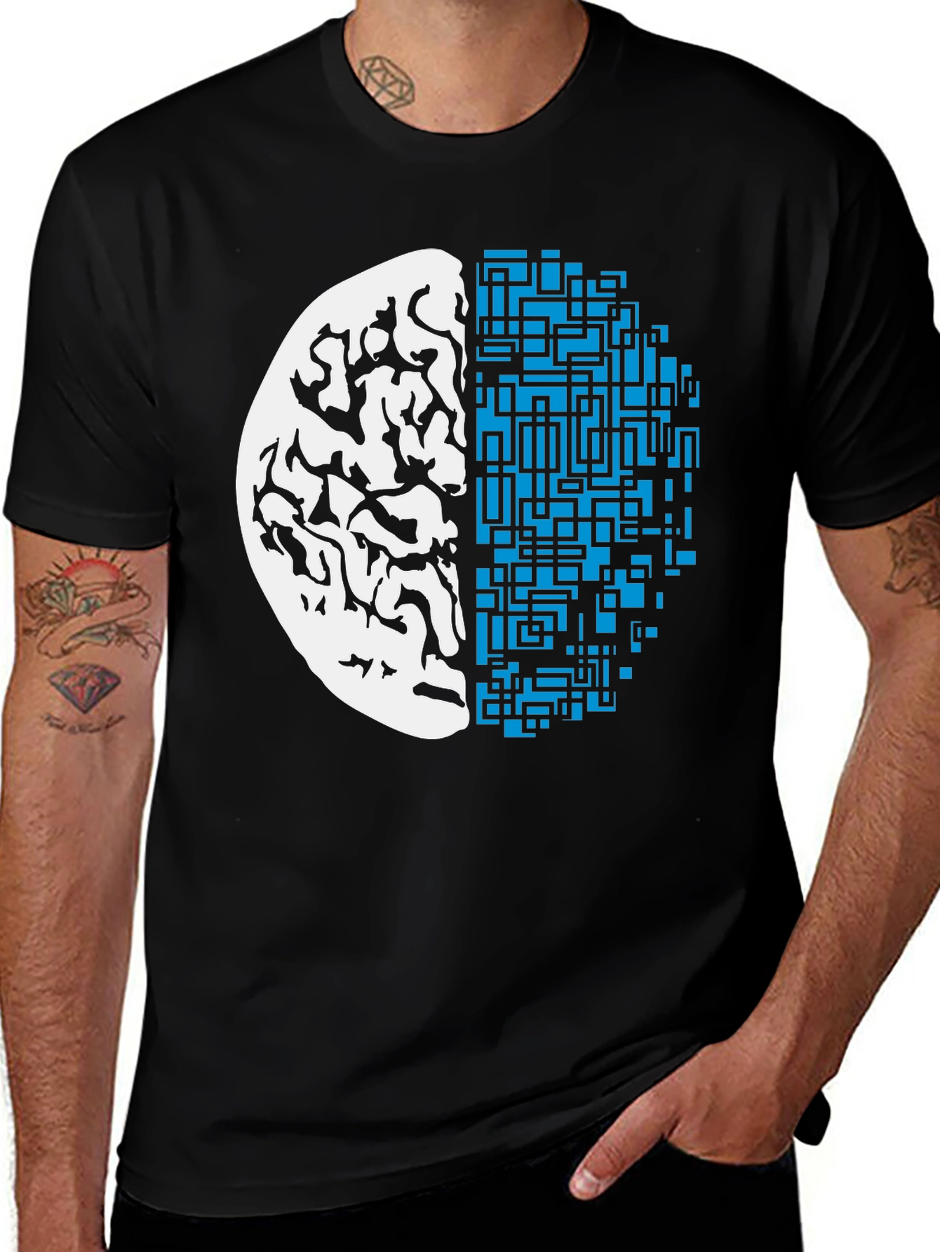 Brain Logic T-Shirt - Black Cotton Graphic Tee