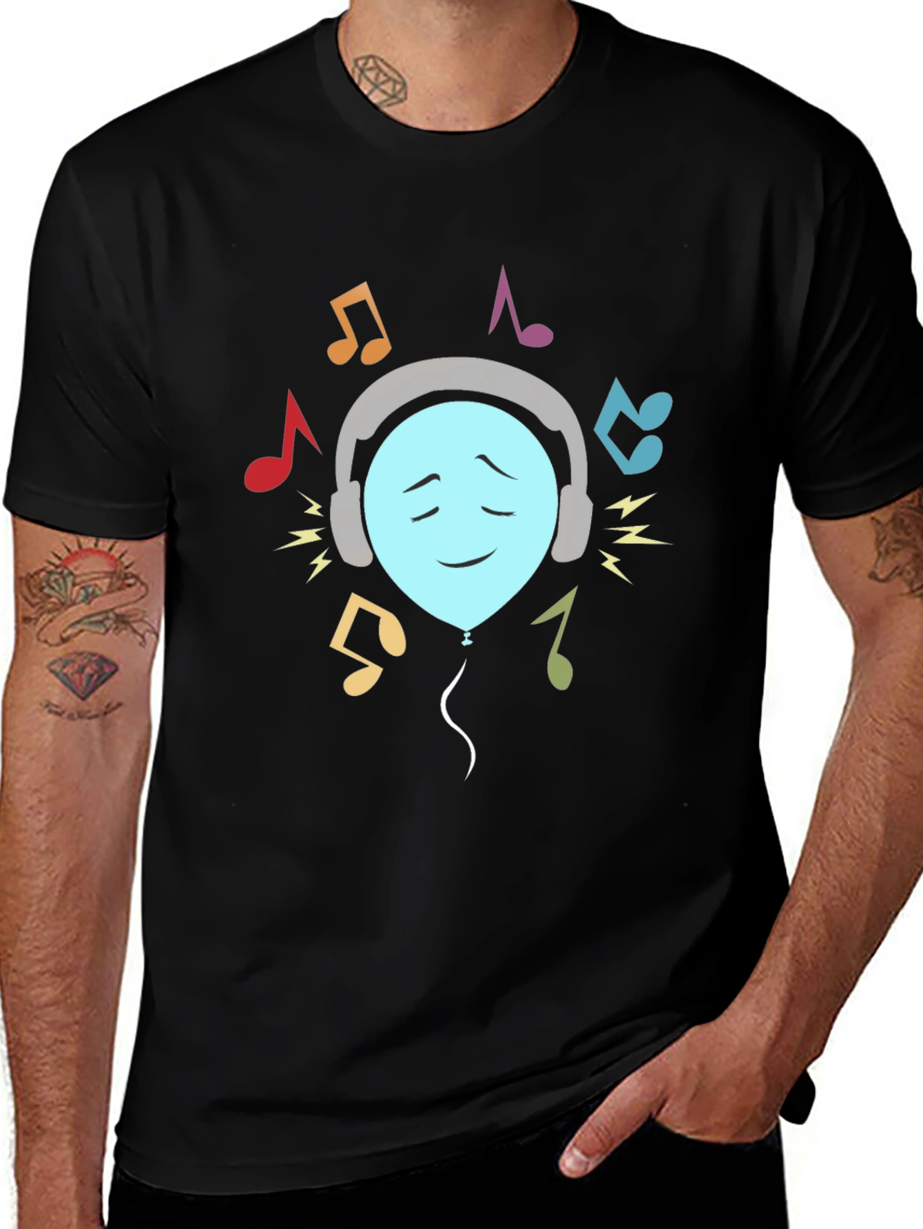 Variant 22 of Musical Balloon Graphic Tee - Black