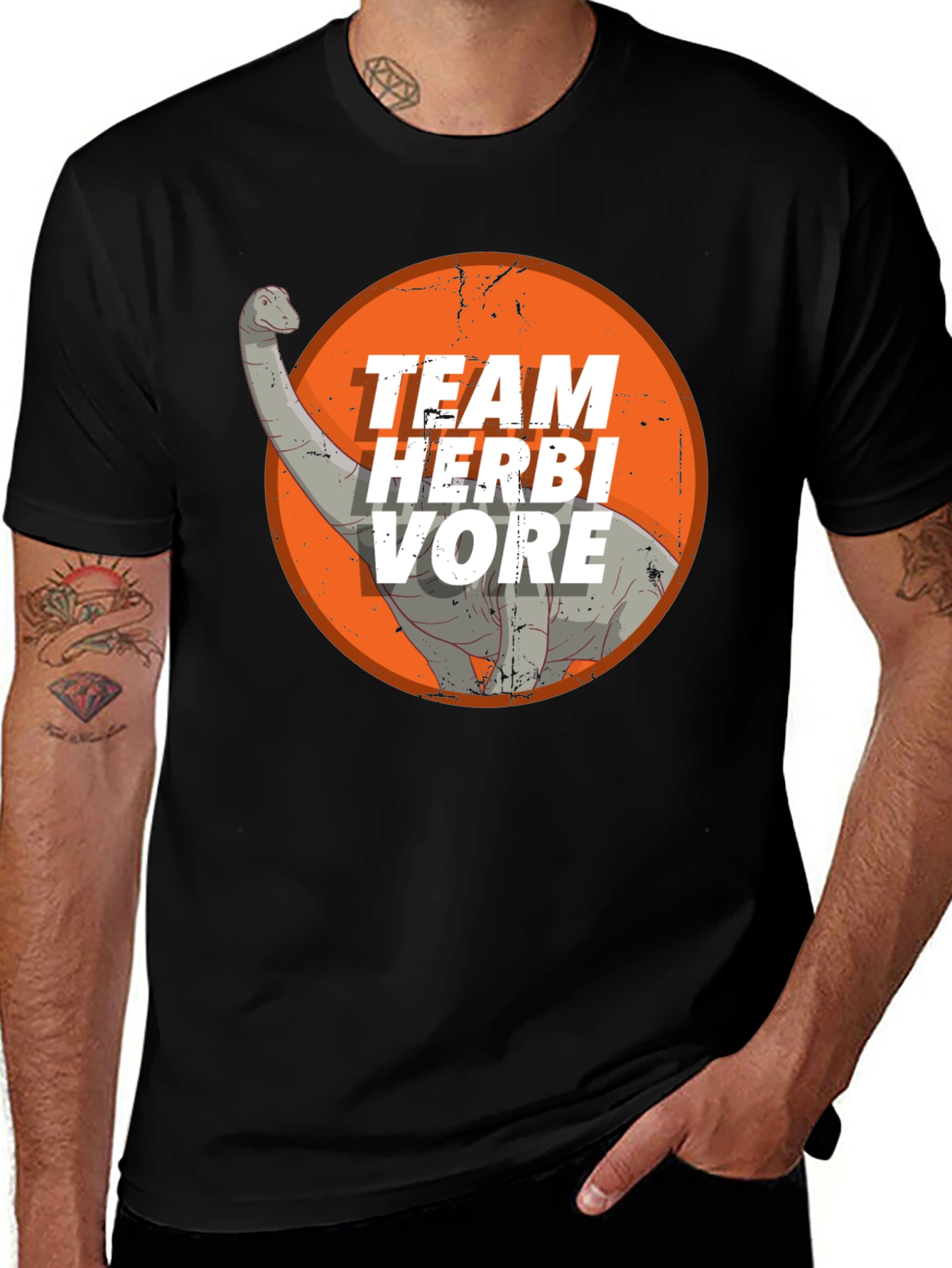 Variant 24 of Team Herbivore Dinosaur Graphic Tee - Black