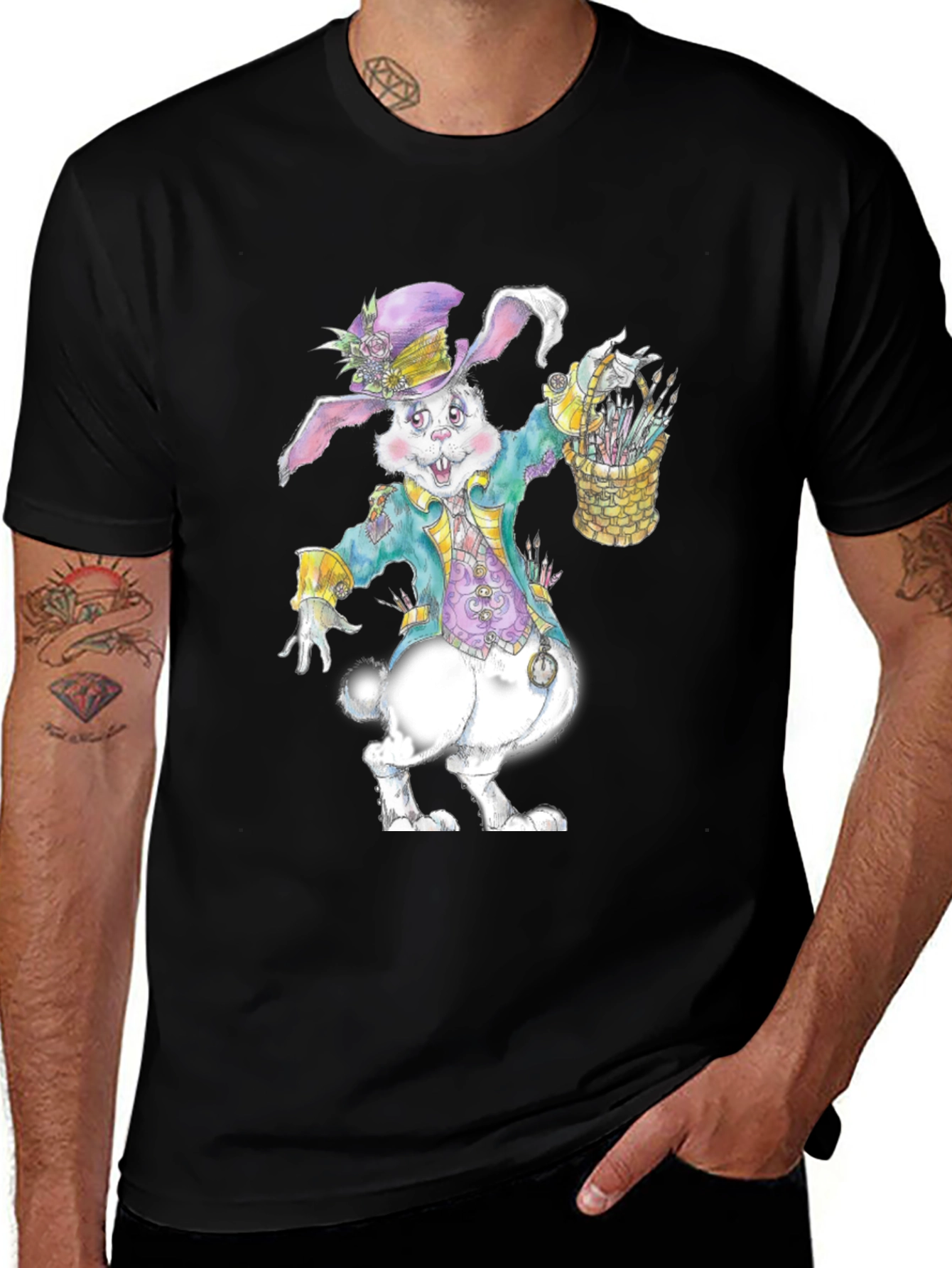 Variant 9 of Whimsical Bunny Artist T-Shirt