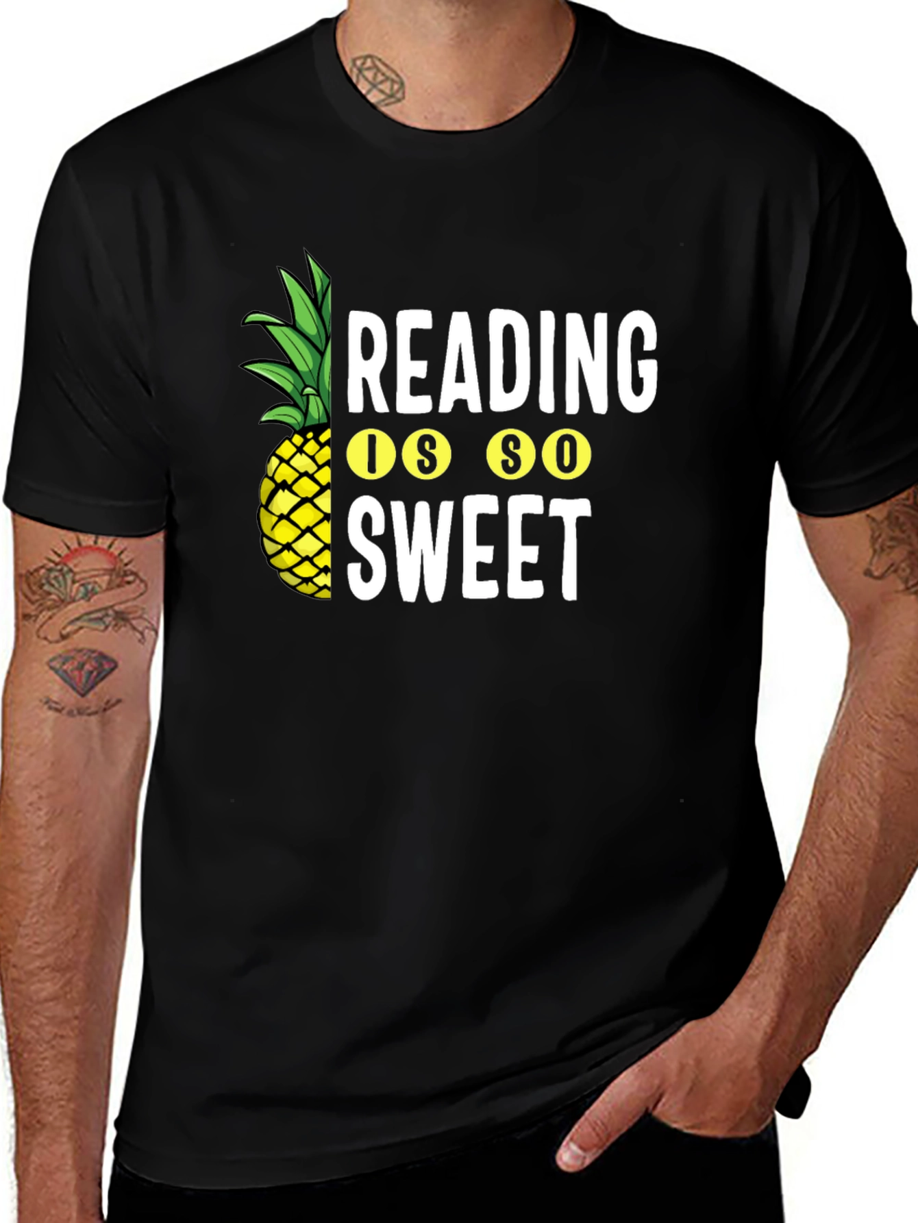 Variant 14 of Reading is So Sweet Pineapple Graphic Tee