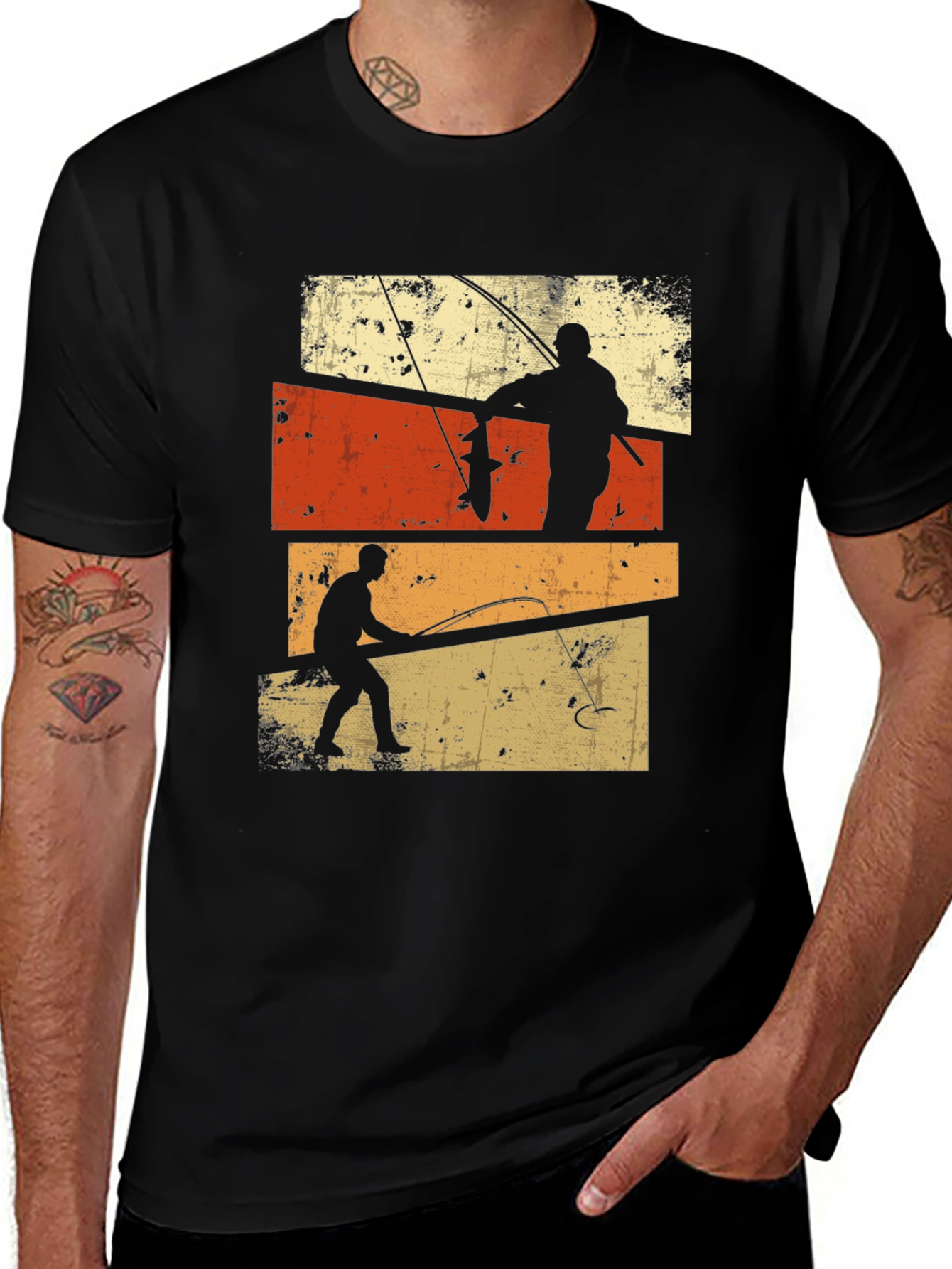 Variant 16 of Vintage Fishing Silhouette T-Shirt