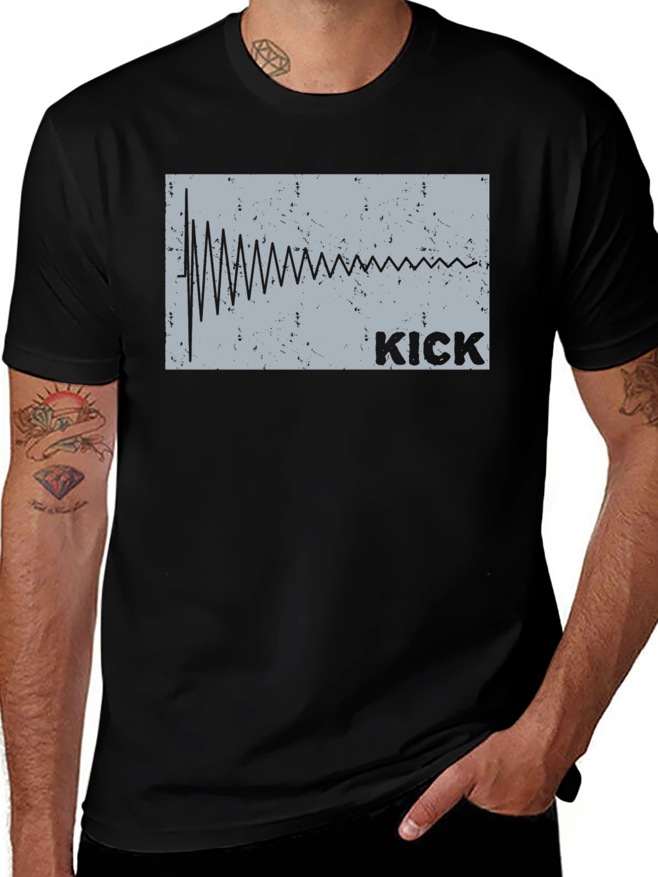 Variant 20 of Kick Drum Waveform T-Shirt - Music Producer Tee