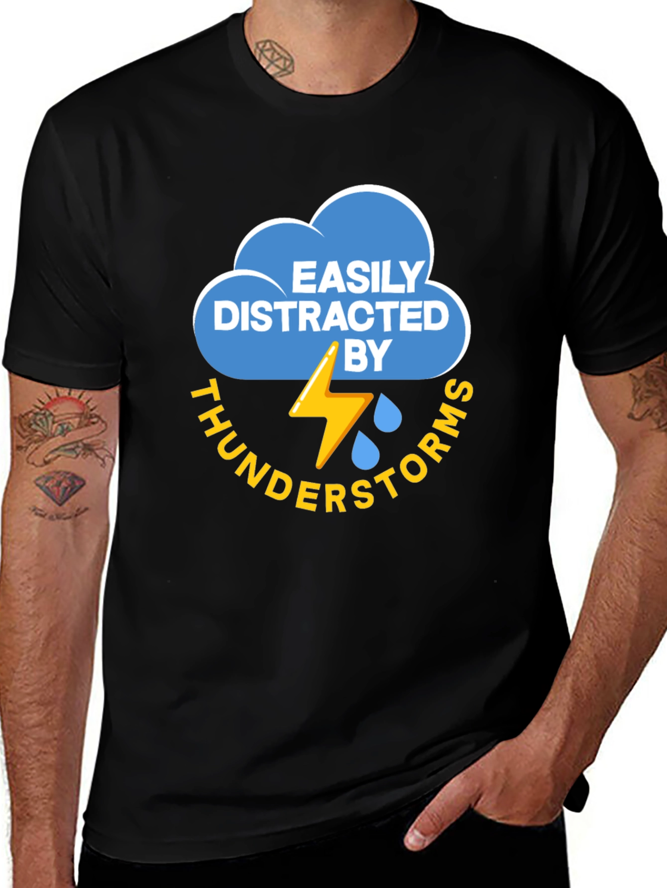 Variant 9 of Easily Distracted By Thunderstorms Graphic T-Shirt