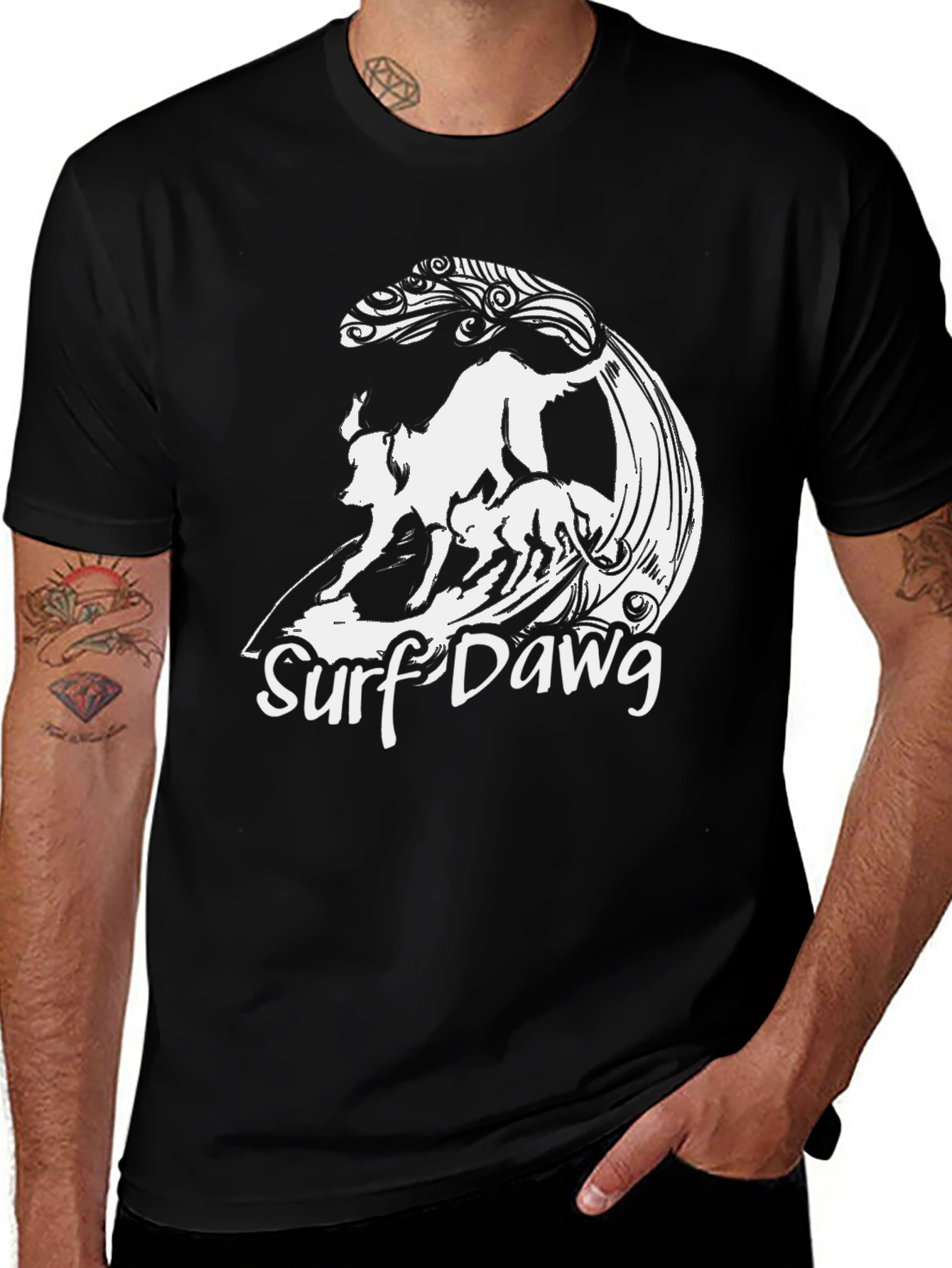 Surf Dawg T-Shirt - Cool Graphic Tee