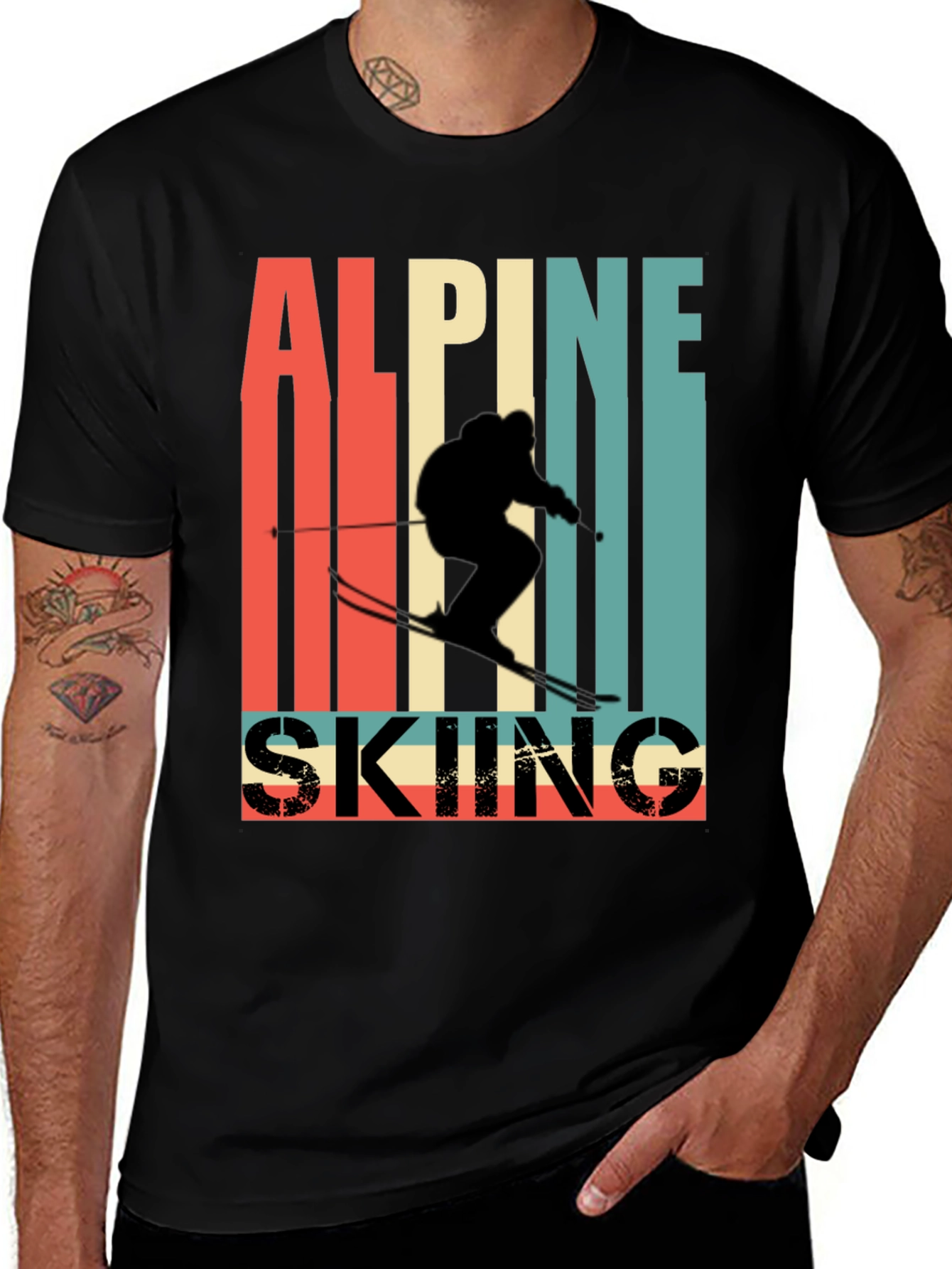 Variant 17 of Alpine Skiing Retro T-Shirt